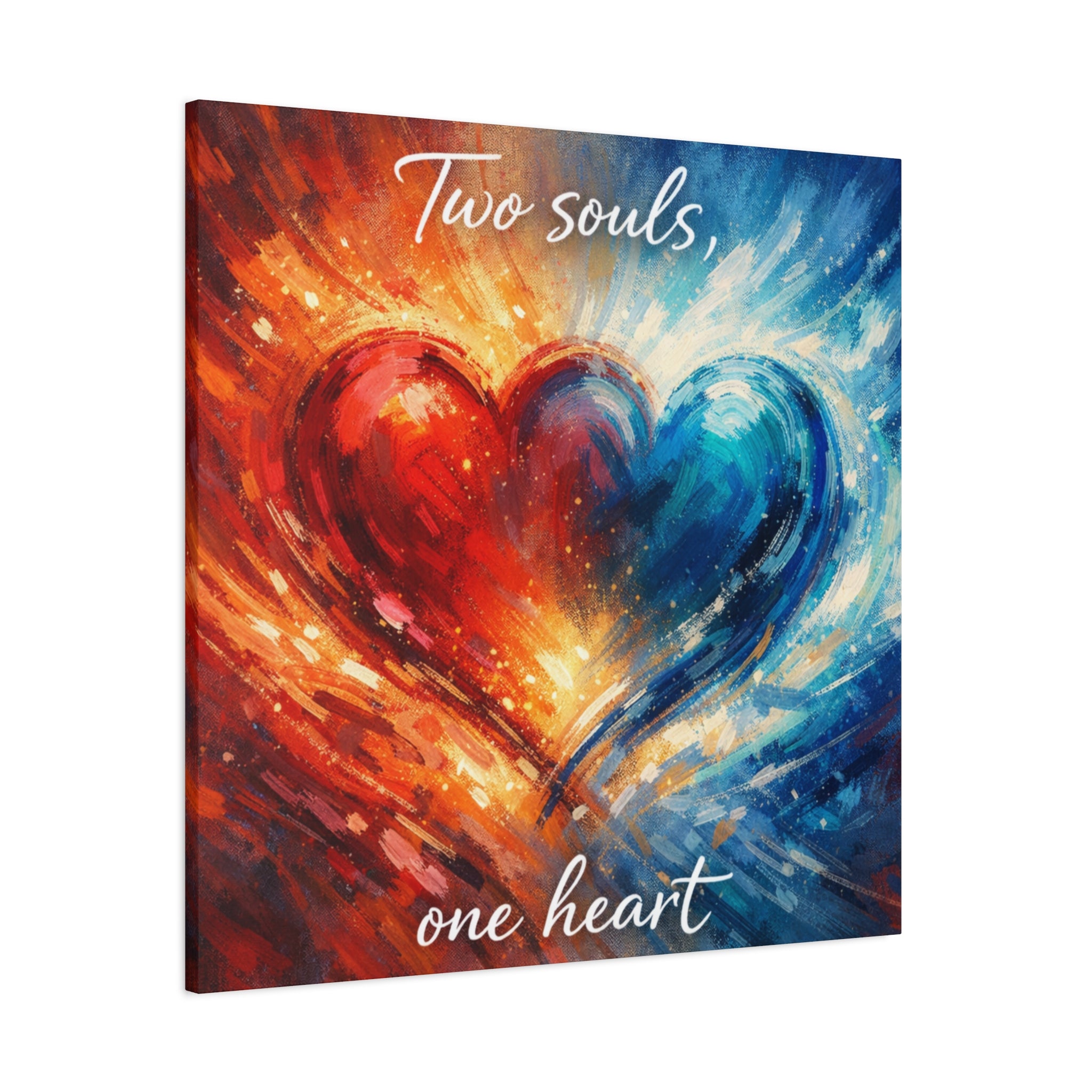 Two Souls One Heart Abstract Heart Canvas