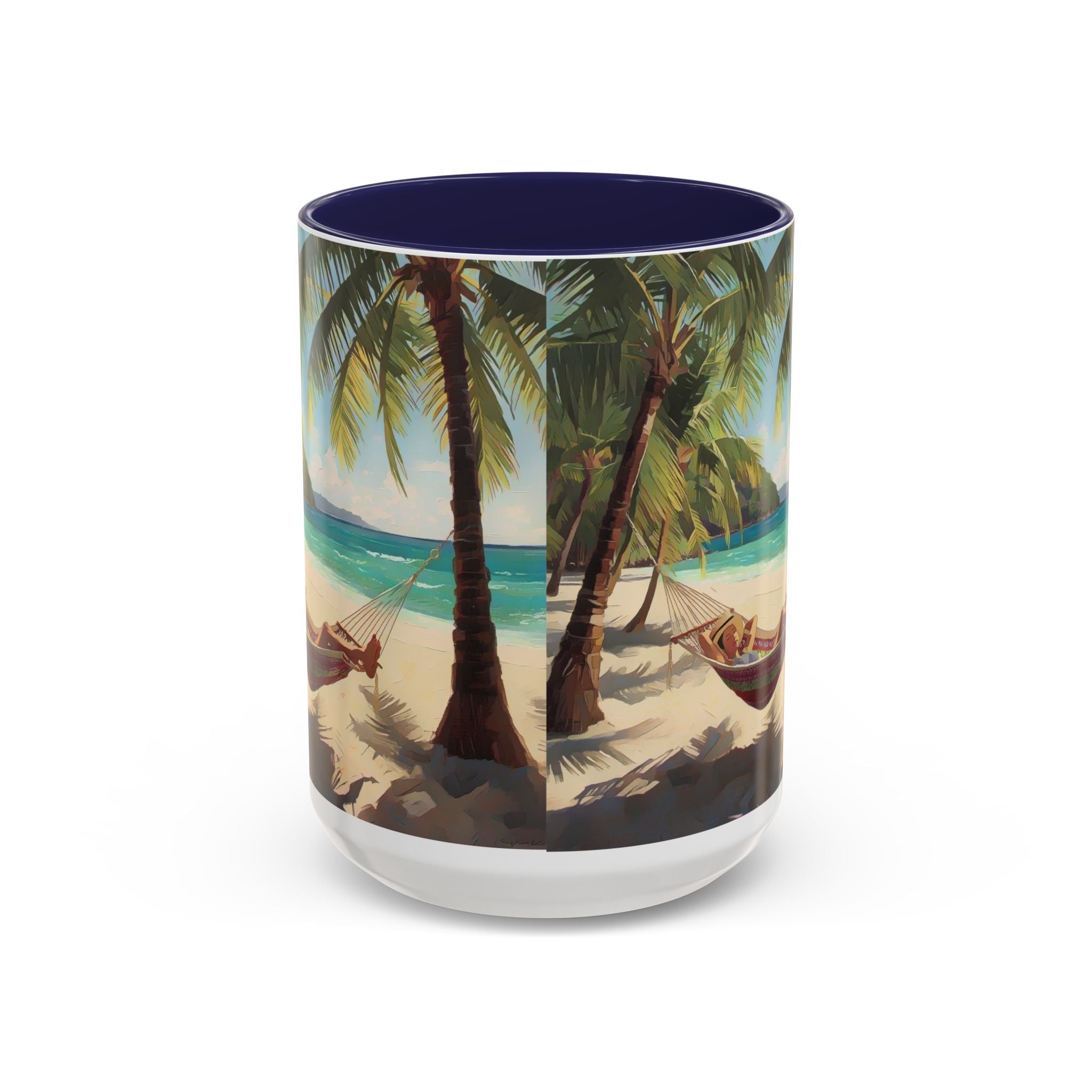 Tropical Beach Palm Trees & Hammock Coffee Mug