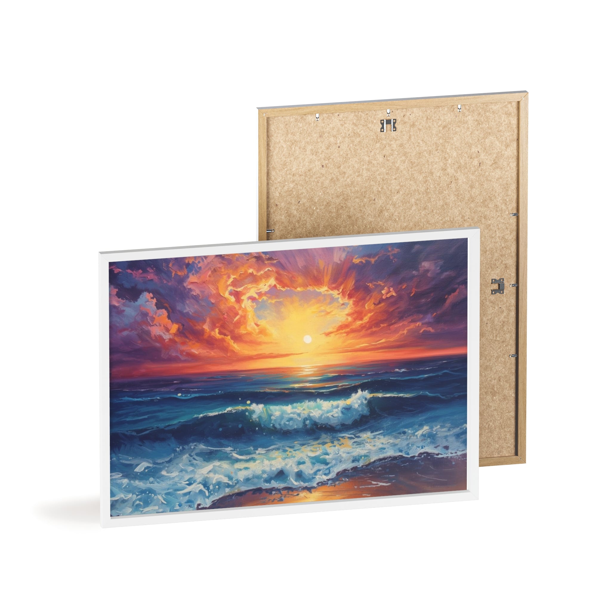 Sunset Ocean Vibrant Seascape Framed Poster