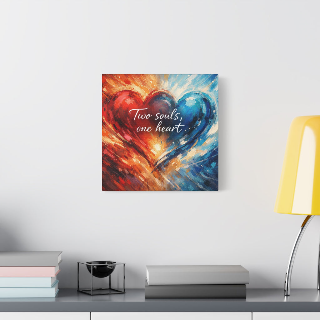 Two Souls One Heart Intertwined Heart Matte Canvas