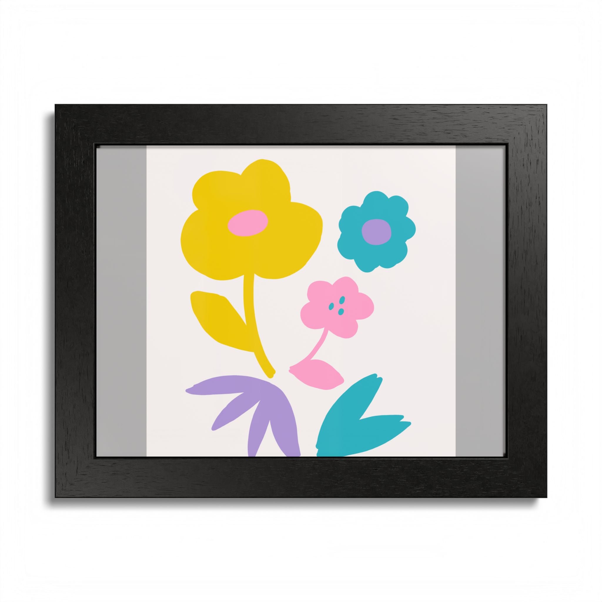 Multi-Color Floral Framed Poster