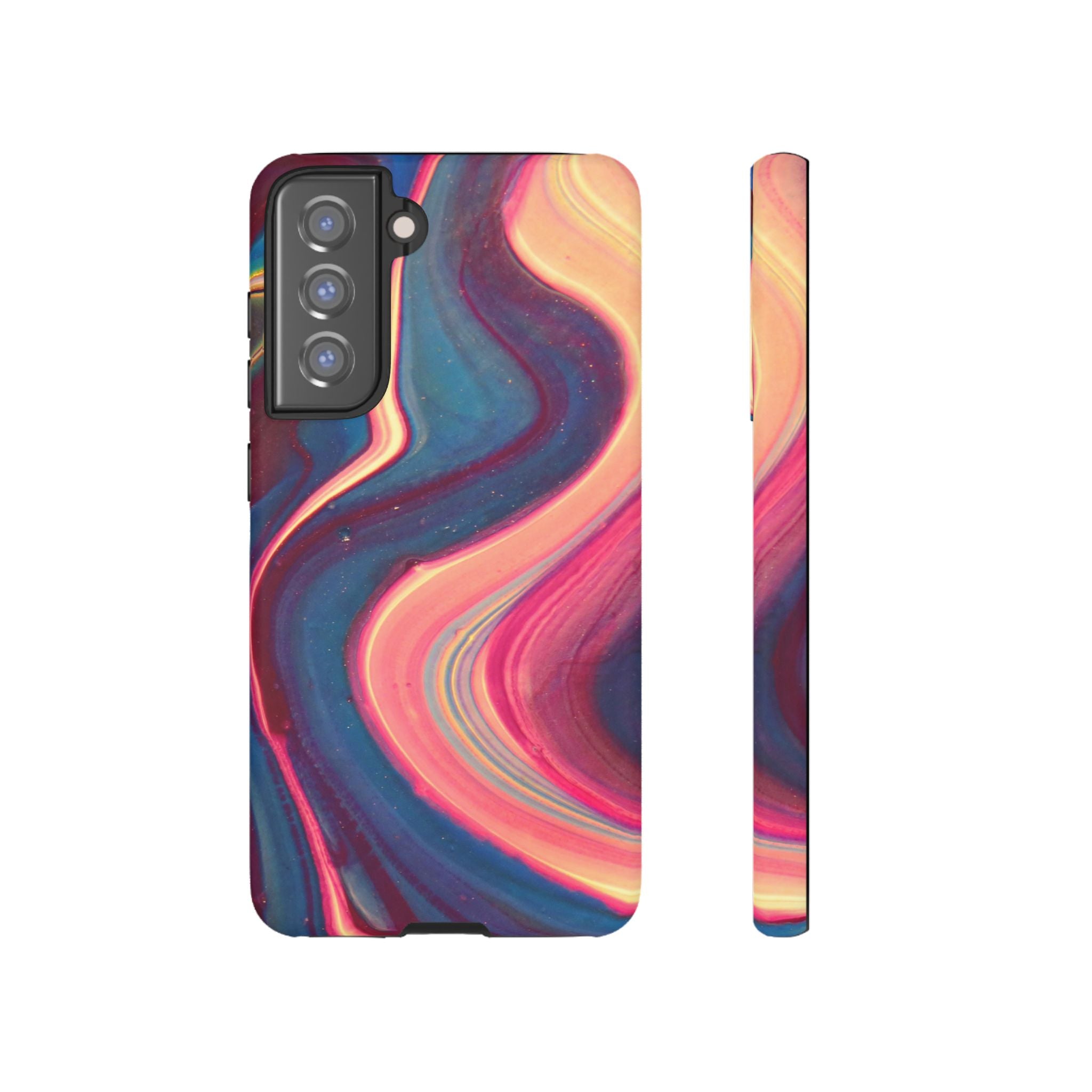 Colorful Wavy Marble Swirl Protective Phone Case