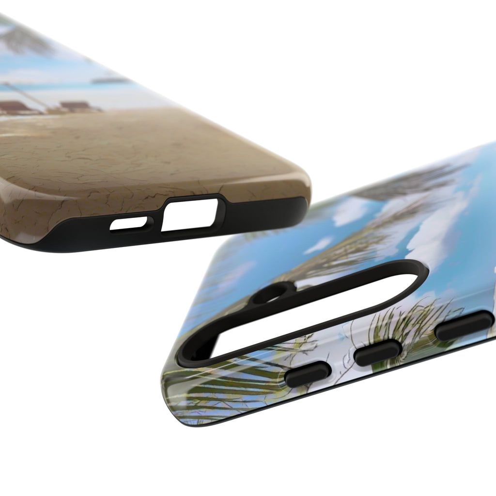 Beach Paradise Tropical Palm Beach Scene Tough Phone Case