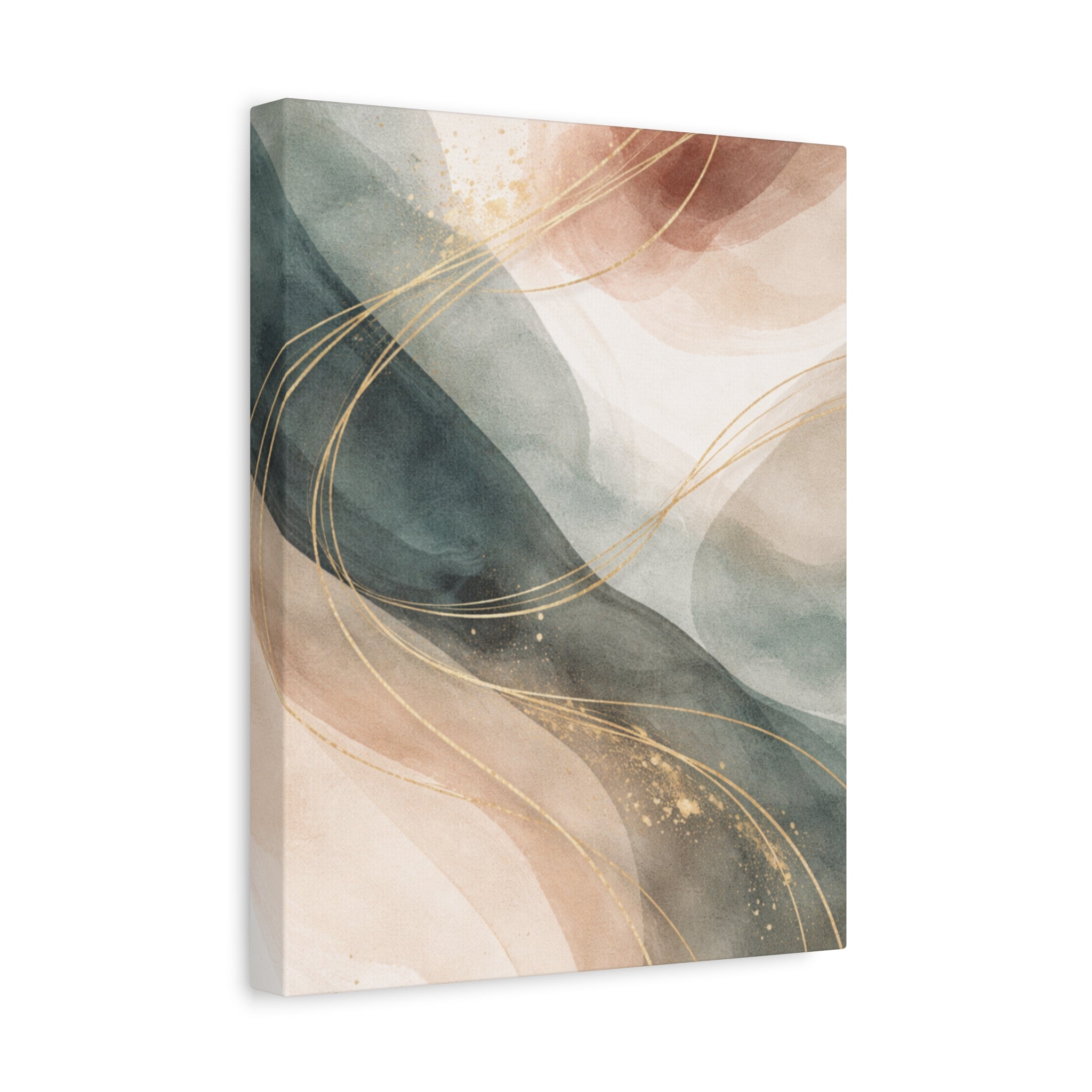 Abstract Coastal Waves Matte Canvas — Stretched Wall Art