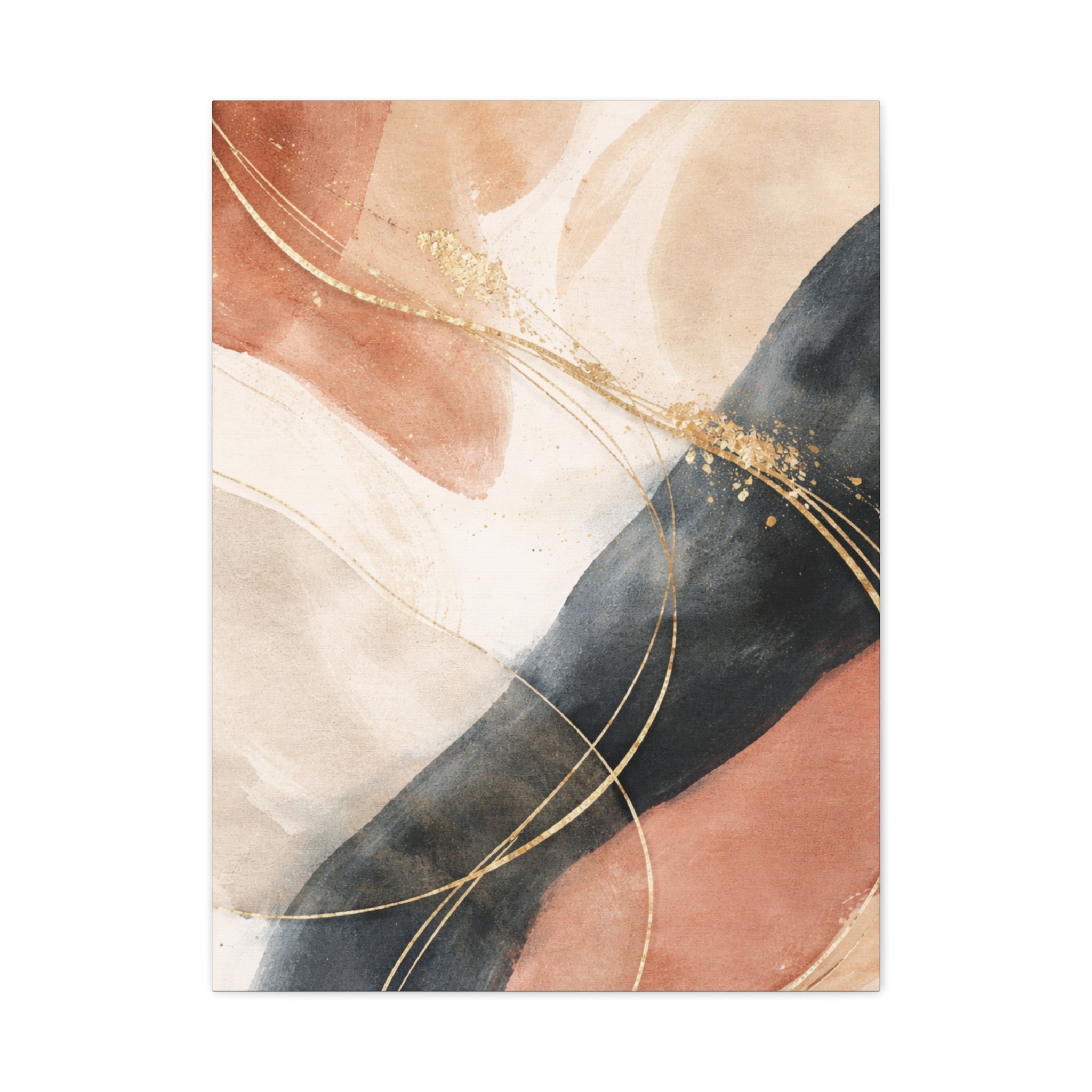 Abstract Blush & Gold Matte Canvas Print