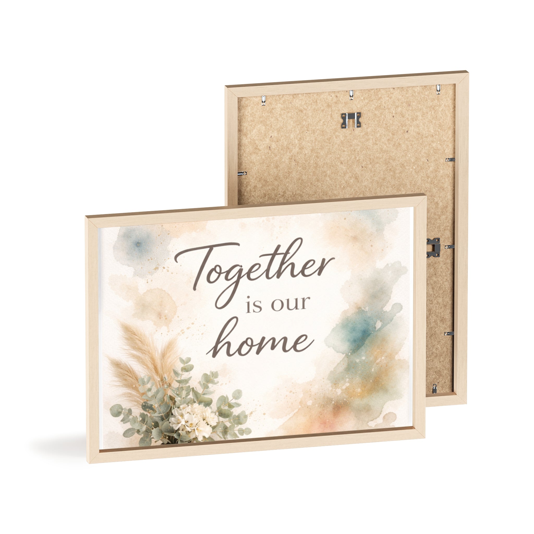 Together Is Our Home Framed Poster Cozy Watercolor Floral Wall Art