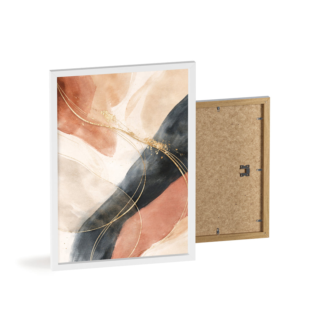 Abstract Gold Arc Framed Poster Modern Watercolor Wall Art