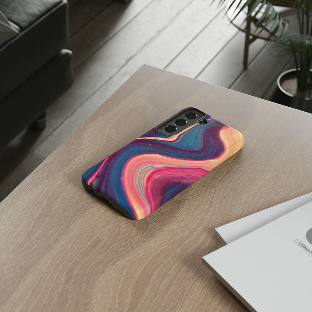 Colorful Wavy Marble Swirl Protective Phone Case