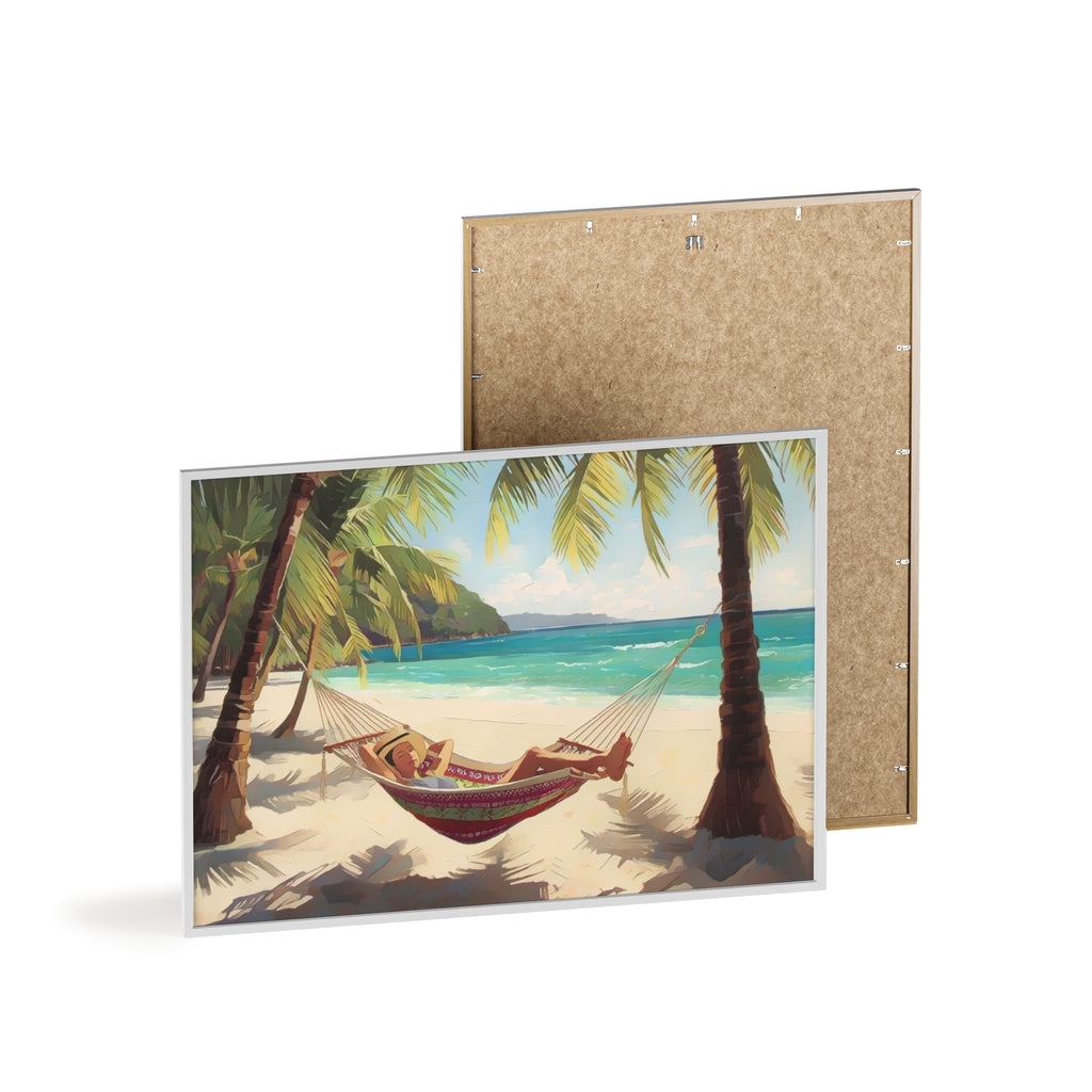 Tropical Beach Hammock Framed Poster