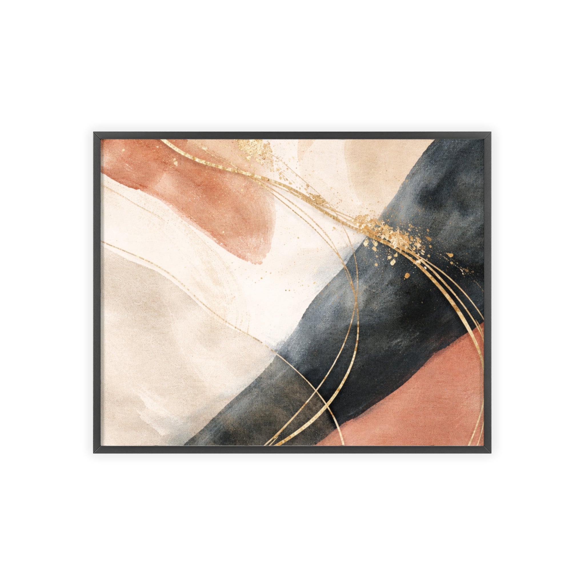 Abstract Gold Arc Framed Poster Modern Watercolor Wall Art