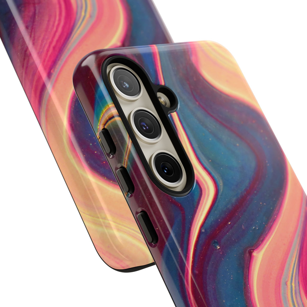 Colorful Wavy Marble Swirl Protective Phone Case