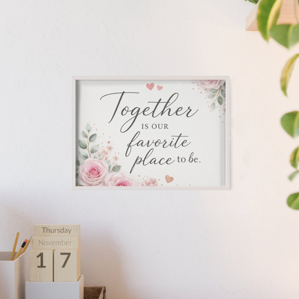 Together Is Our Favorite Place To Be Framed Floral Wall Art