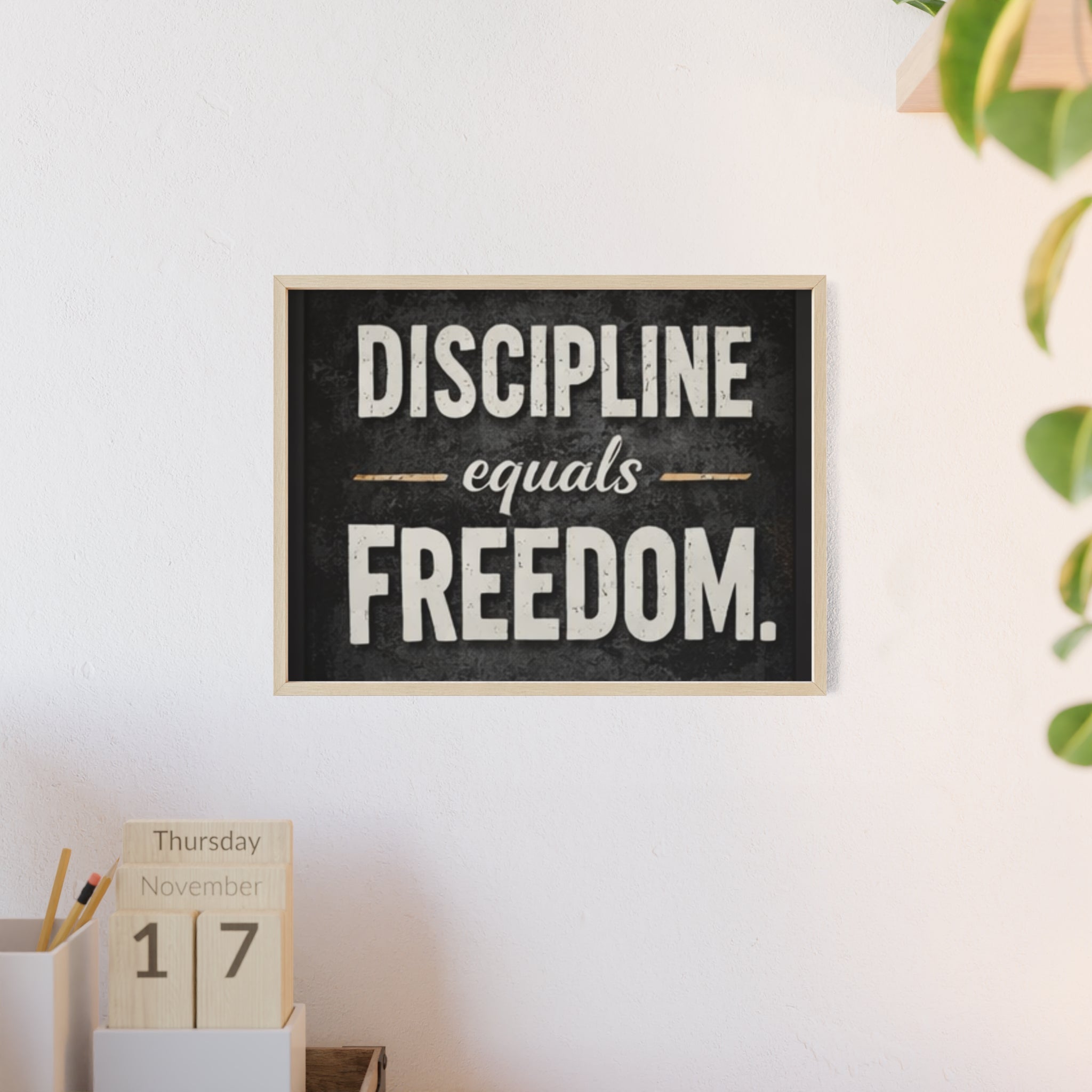 Discipline Equals Freedom Framed Poster