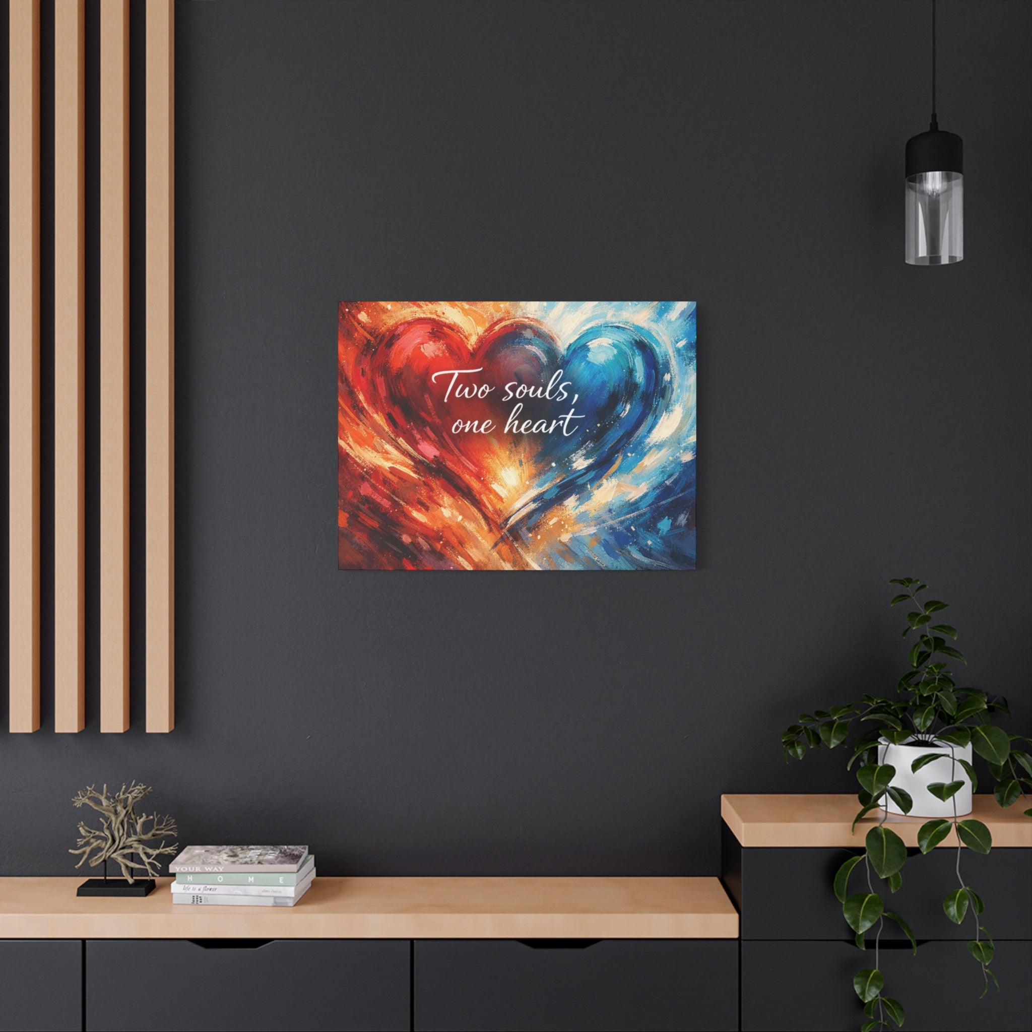 Two Souls One Heart Intertwined Heart Matte Canvas