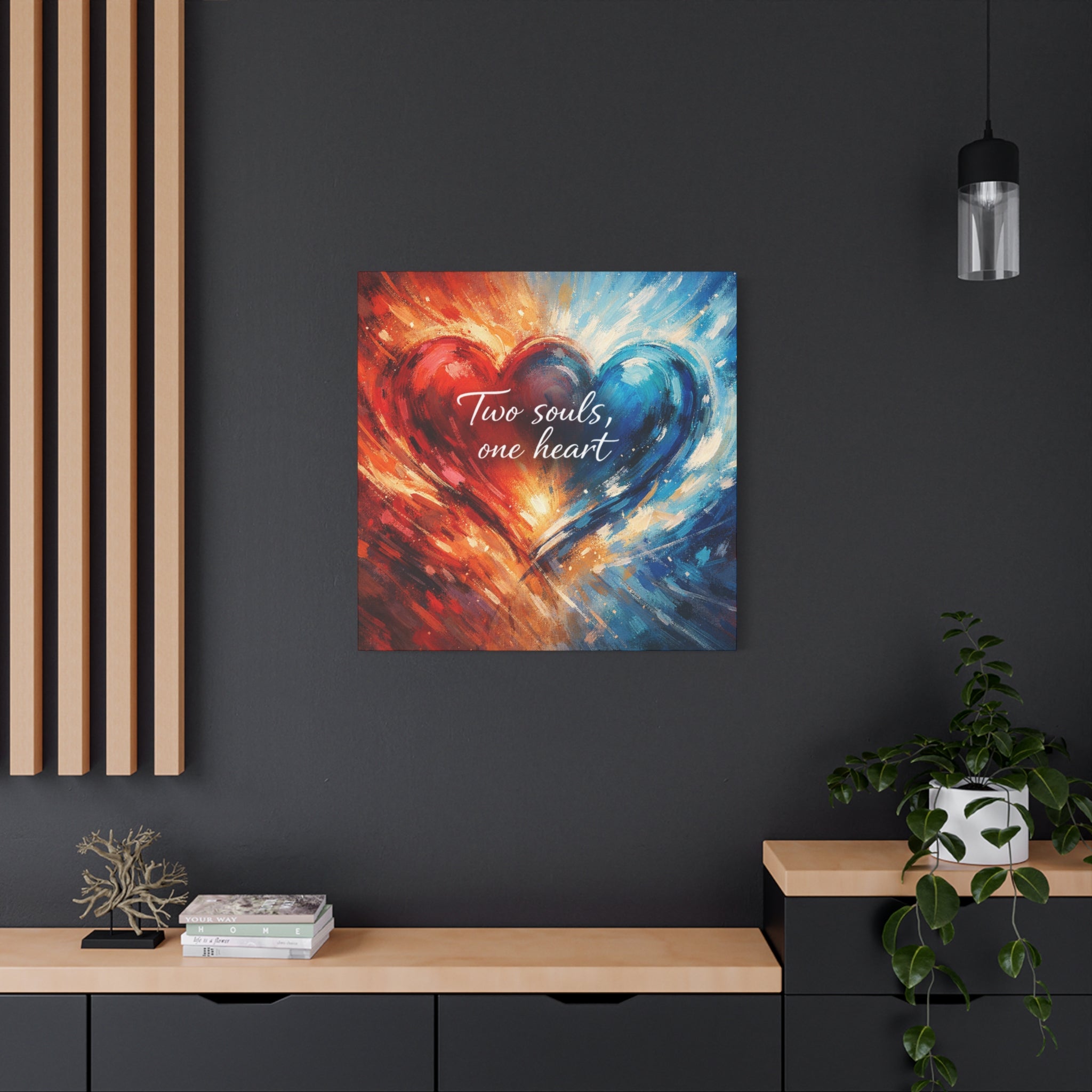 Two Souls One Heart Intertwined Heart Matte Canvas