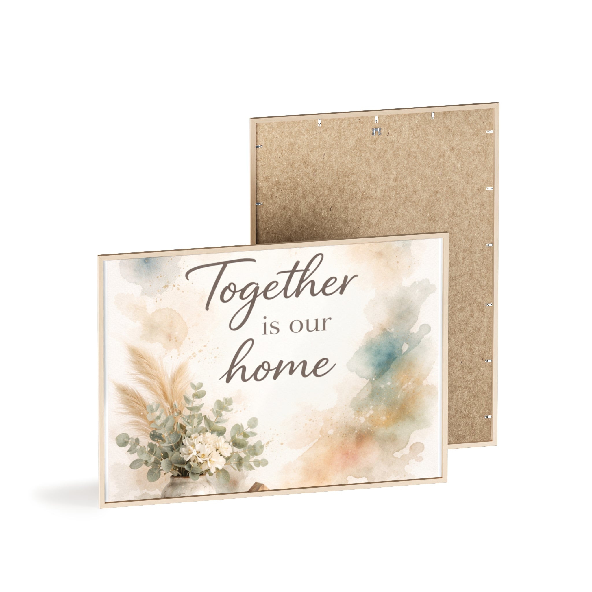 Together Is Our Home Framed Poster Cozy Watercolor Floral Wall Art