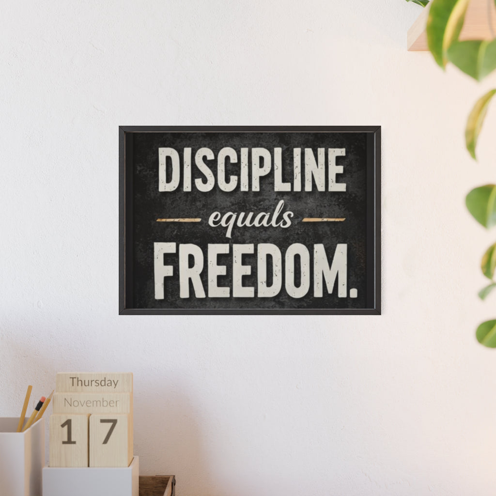 Discipline Equals Freedom Framed Poster