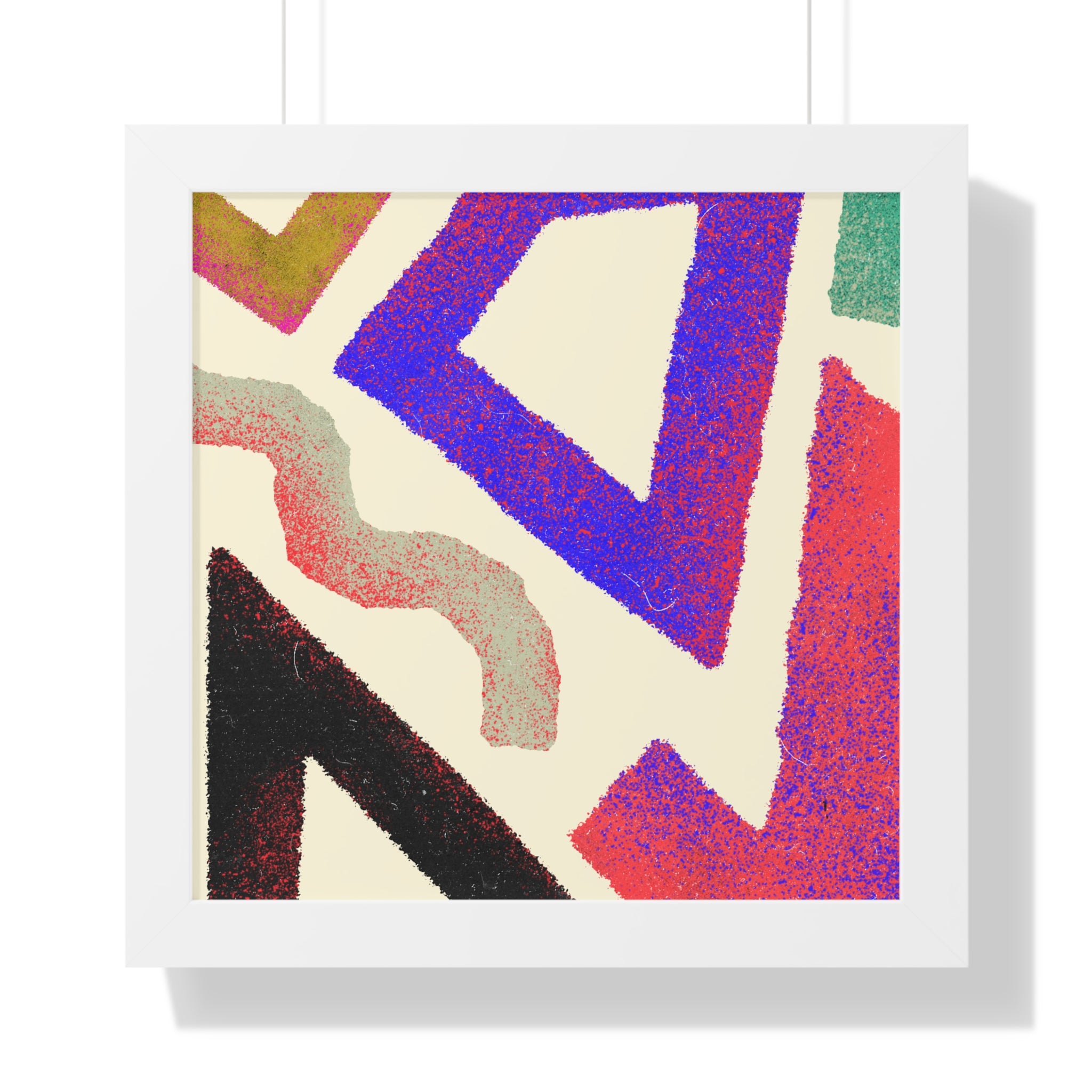 Abstract Colorful Geometric Framed Poster