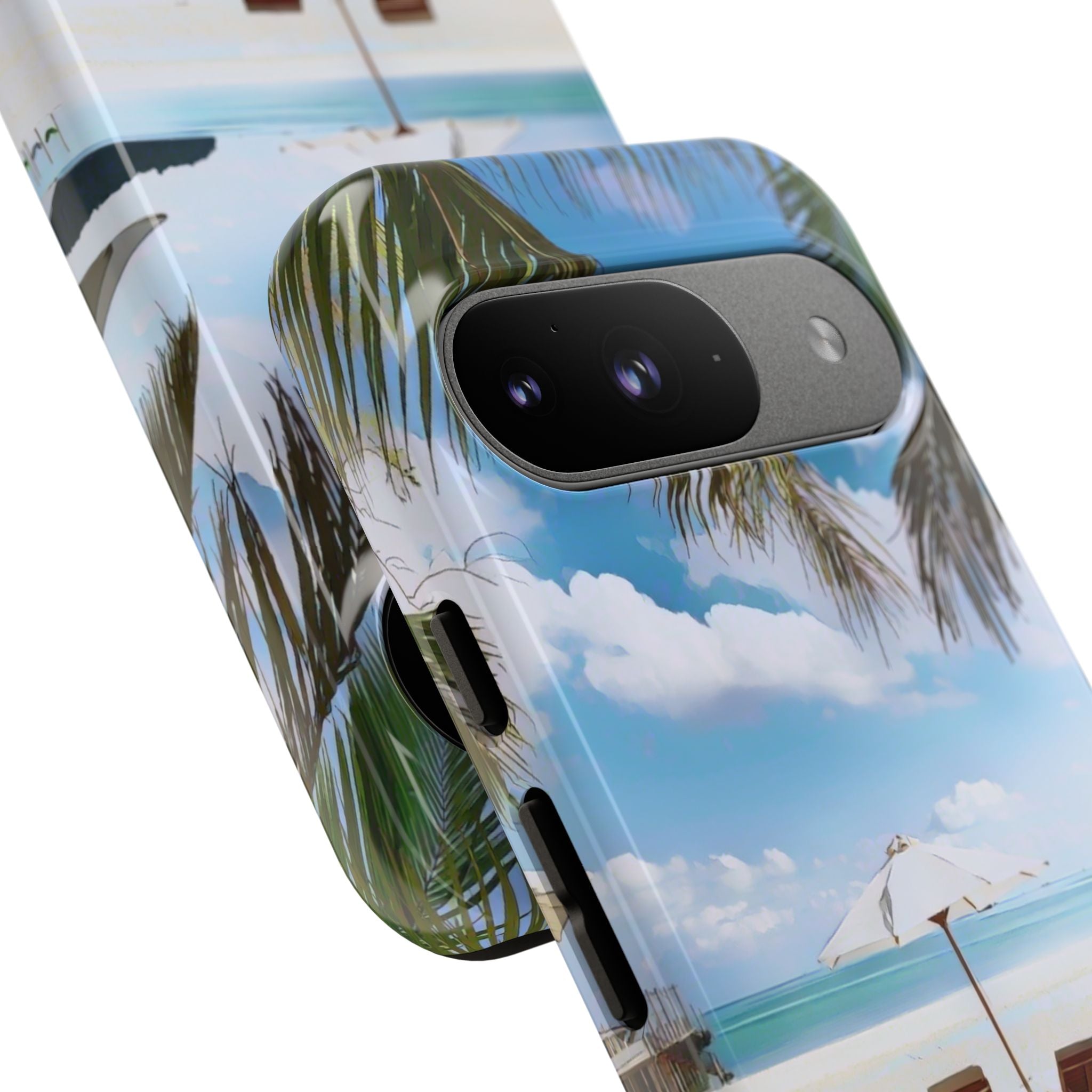 Beach Paradise Tropical Palm Beach Scene Tough Phone Case