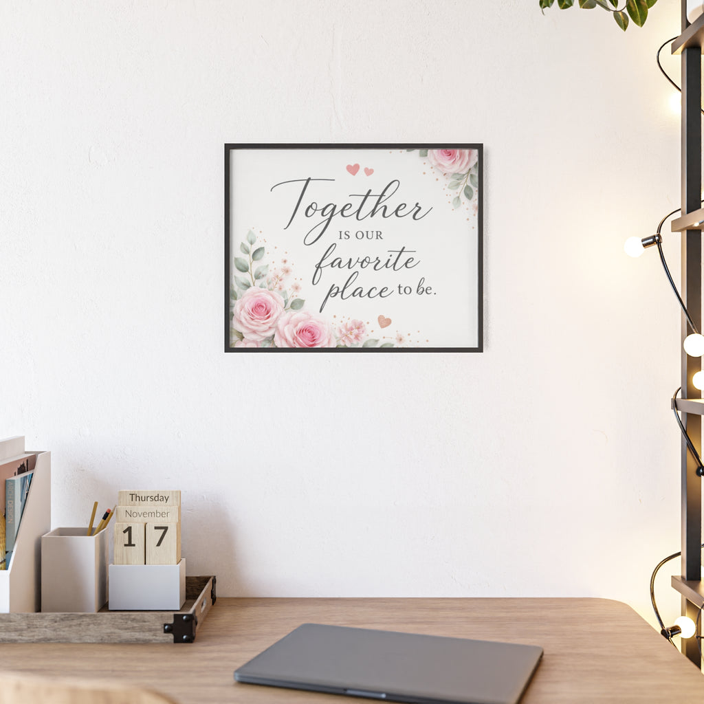 Together Is Our Favorite Place To Be Framed Floral Wall Art