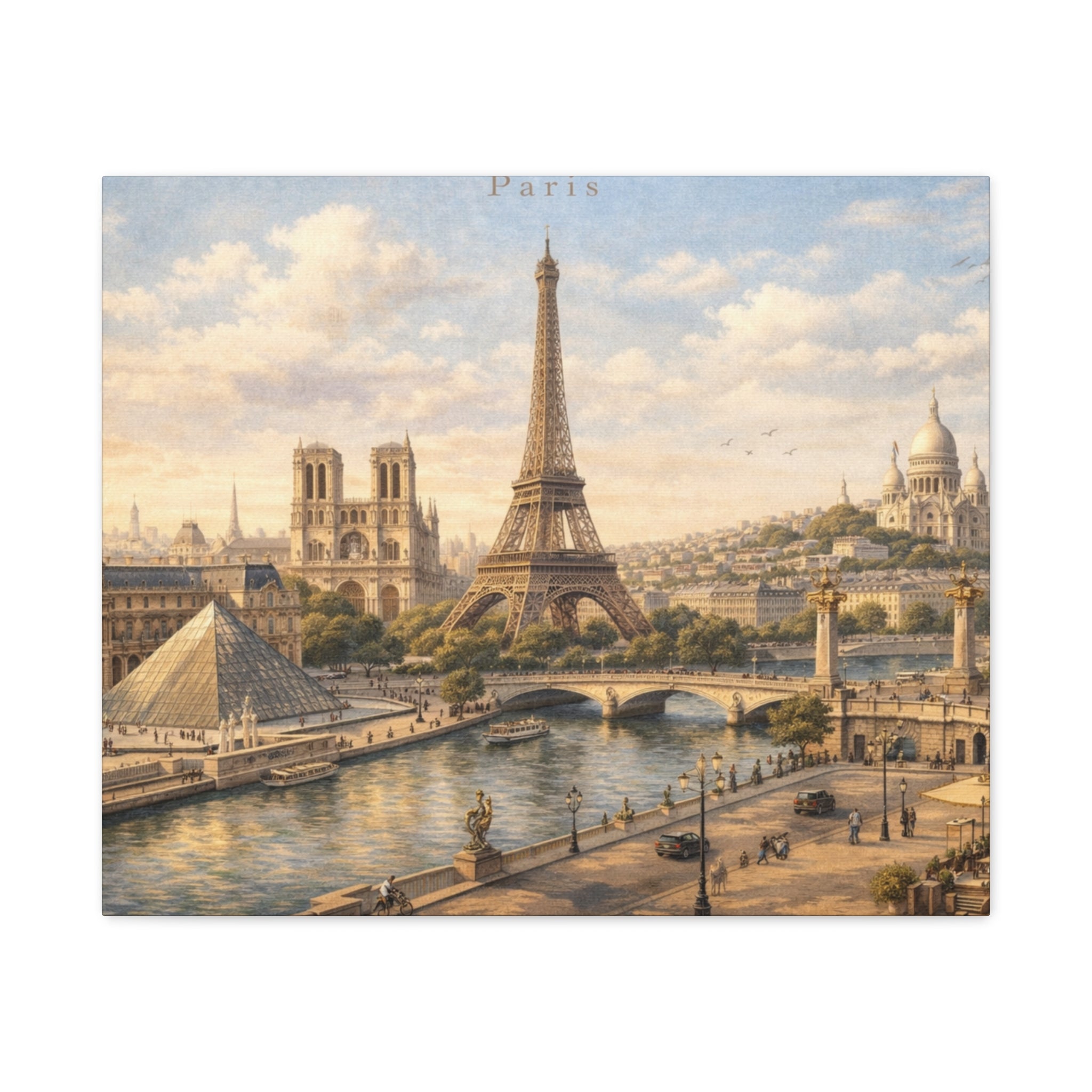 Paris Skyline Matte Canvas Wall Art