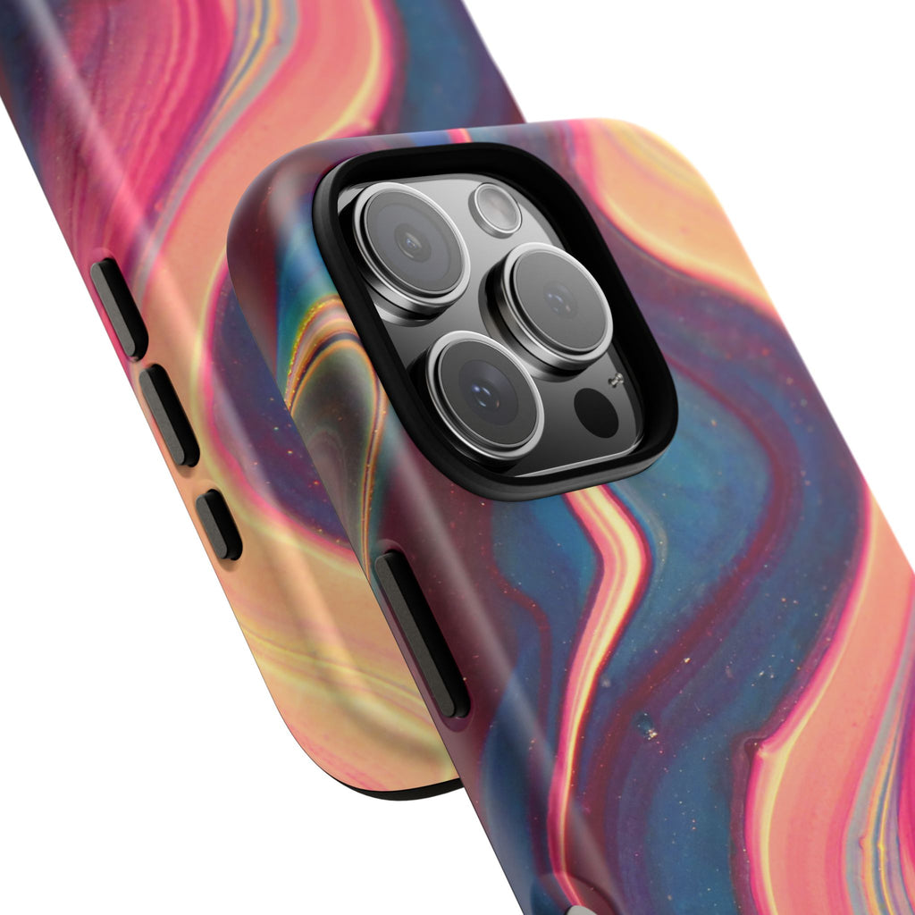 Colorful Wavy Marble Swirl Protective Phone Case