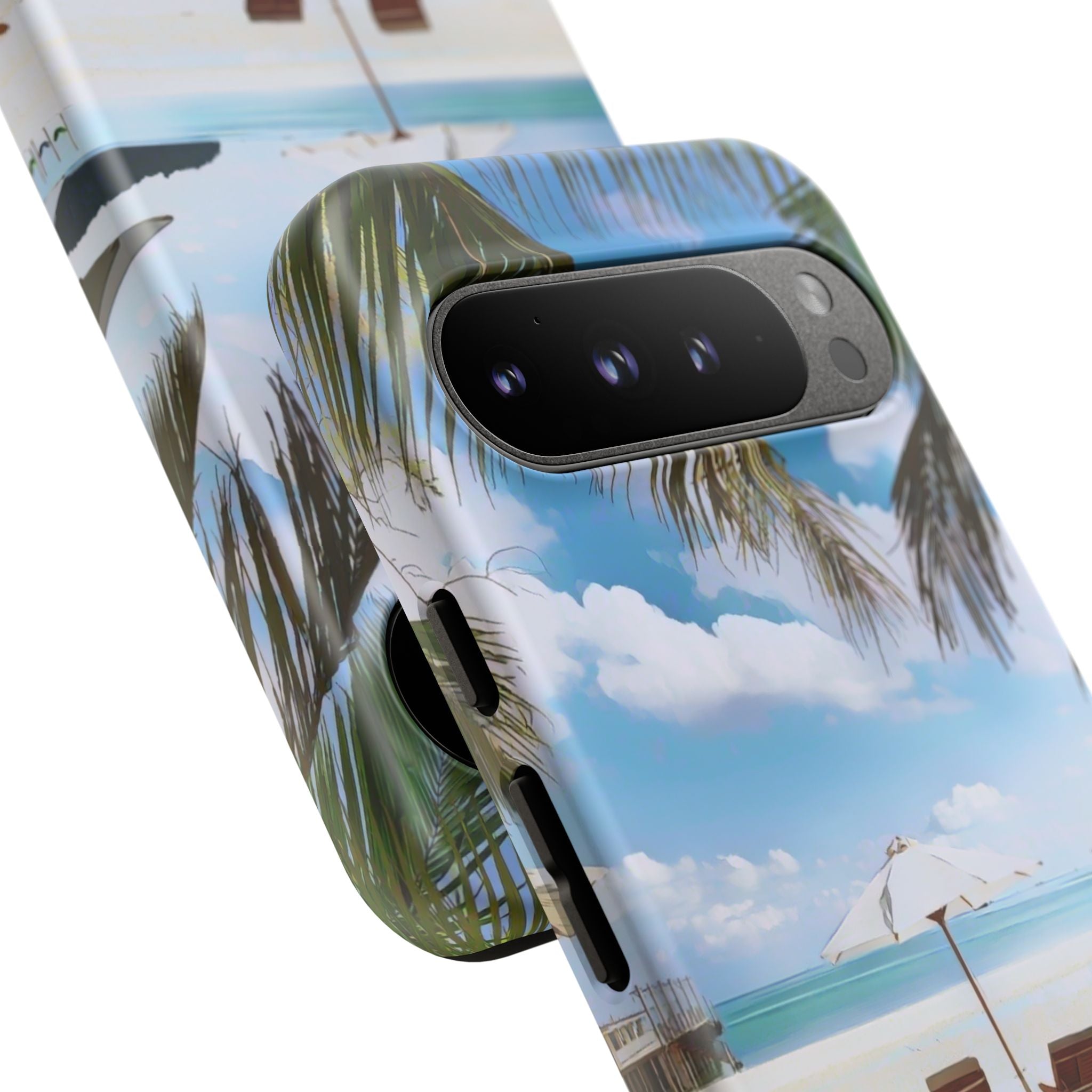 Beach Paradise Tropical Palm Beach Scene Tough Phone Case