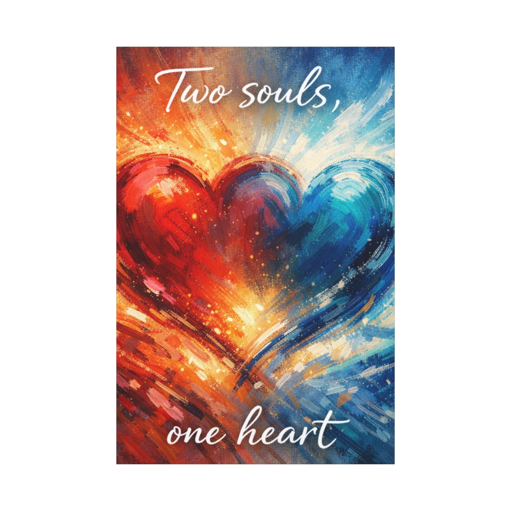 Two Souls One Heart Abstract Heart Canvas