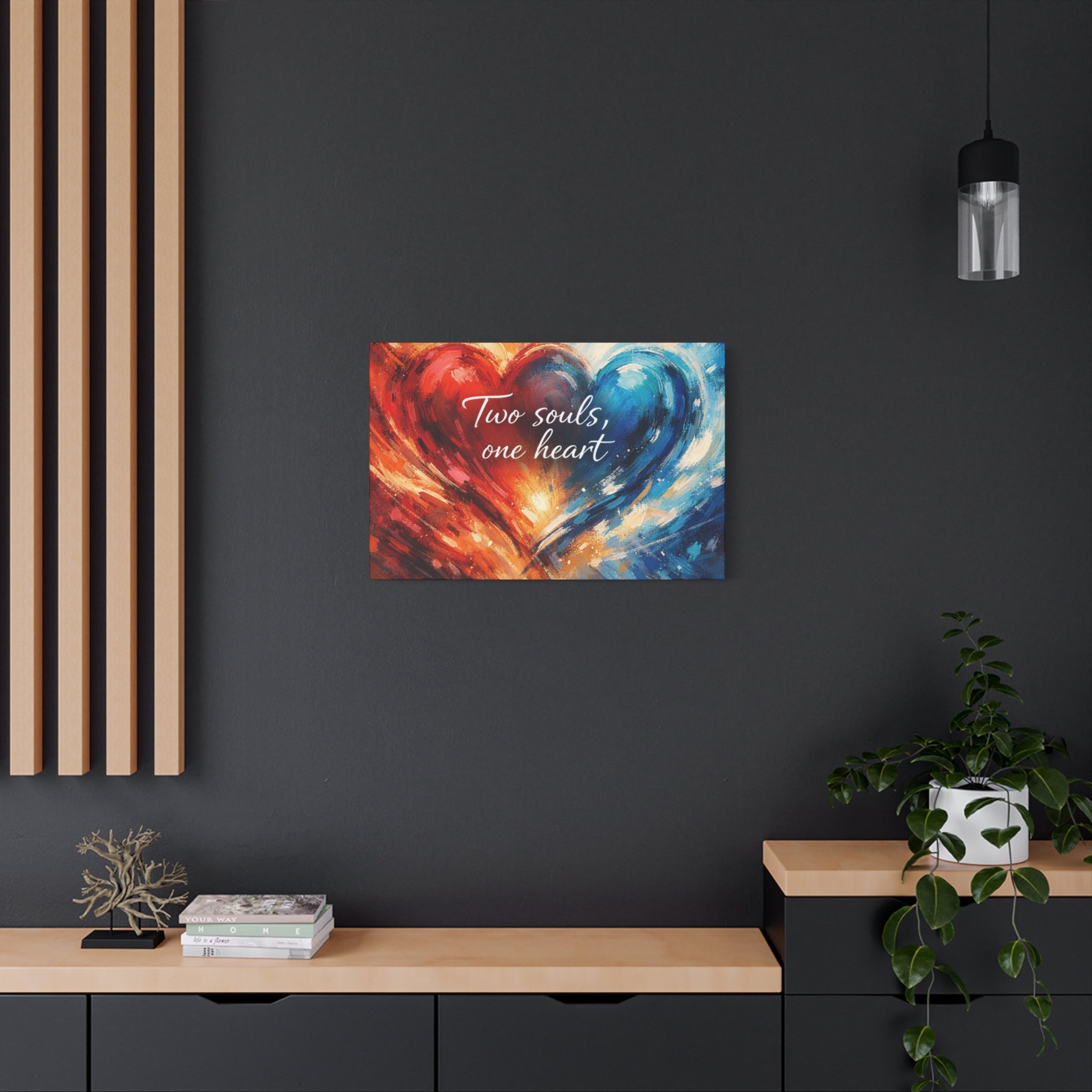 Two Souls One Heart Intertwined Heart Matte Canvas