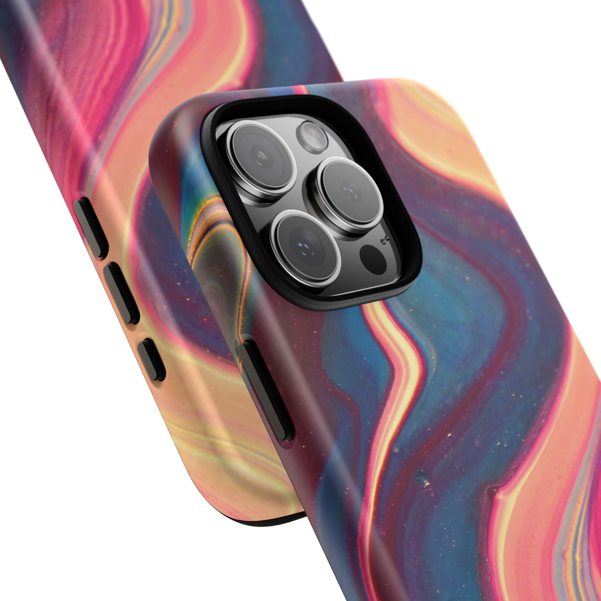 Colorful Wavy Marble Swirl Protective Phone Case