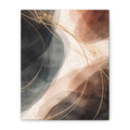 Abstract Earth Tones Matte Canvas Wall Art Modern Gold Line Accent