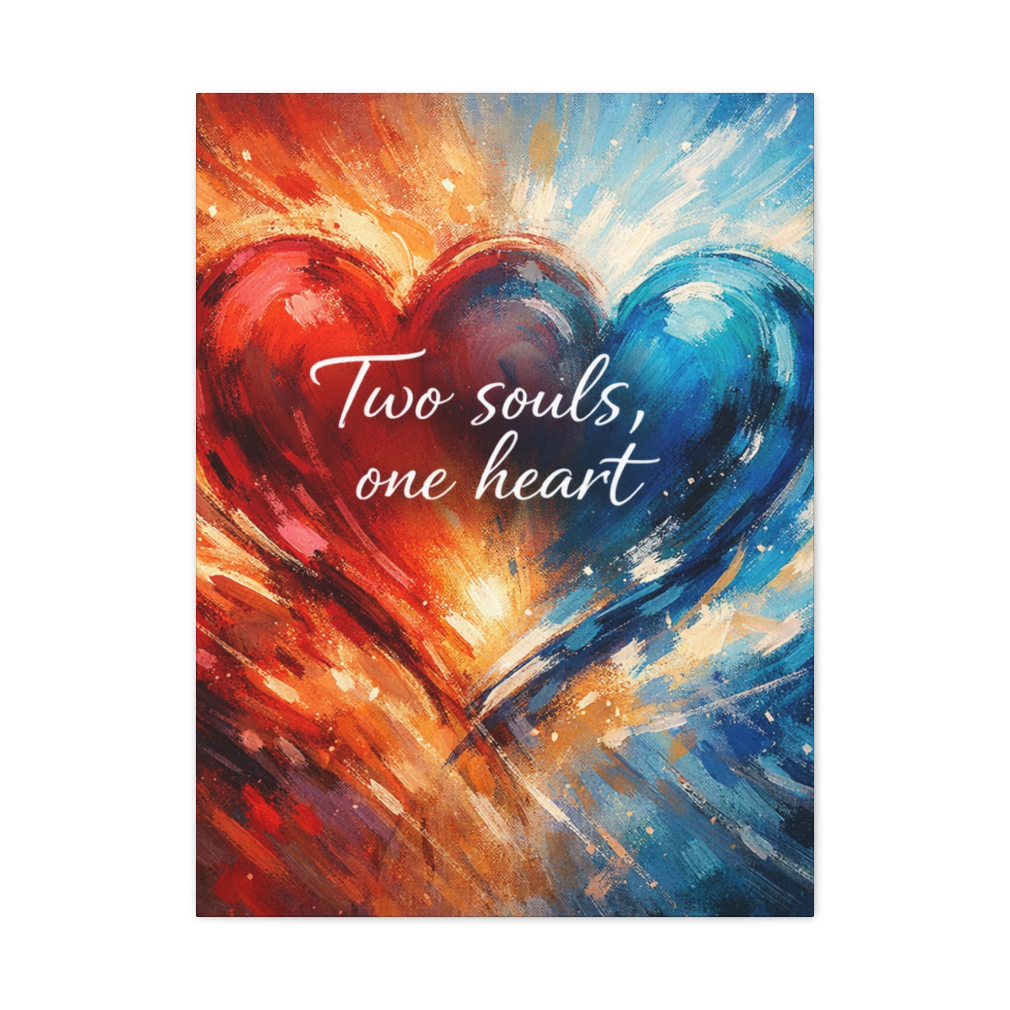 Two Souls One Heart Intertwined Heart Matte Canvas