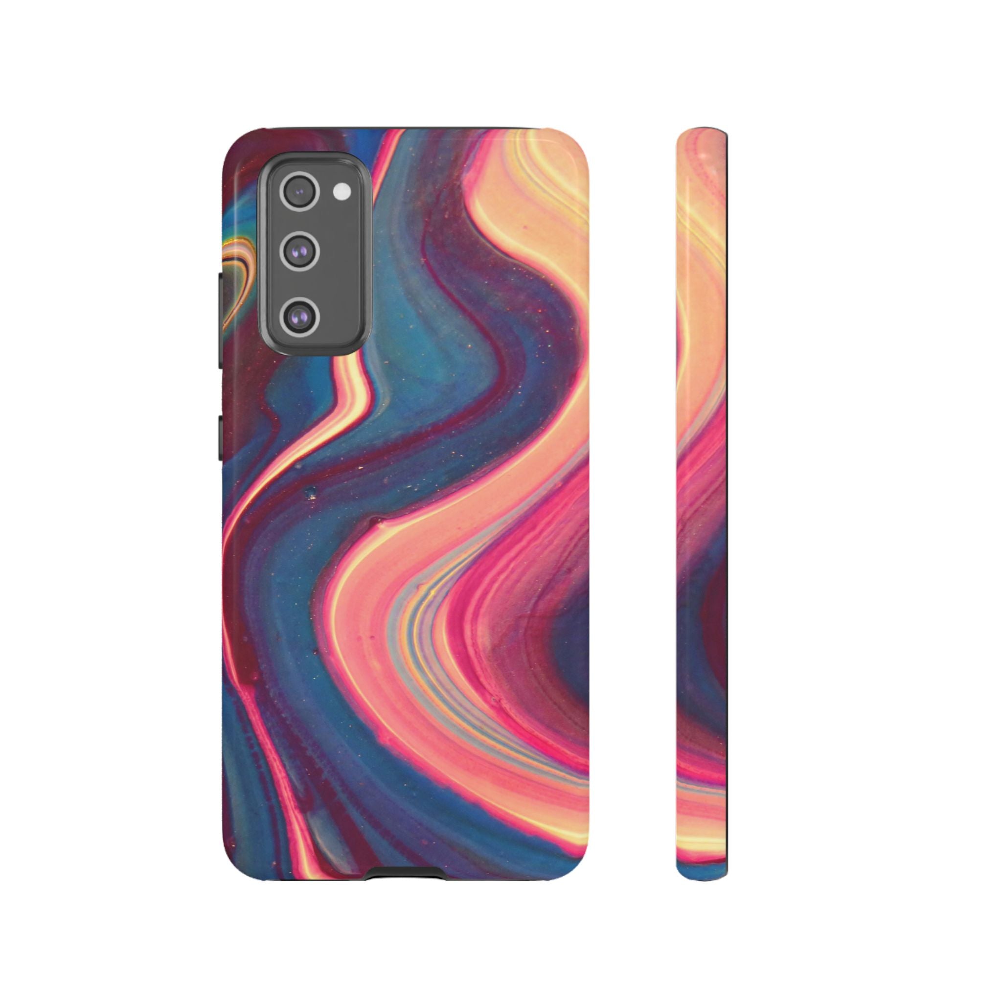 Colorful Wavy Marble Swirl Protective Phone Case