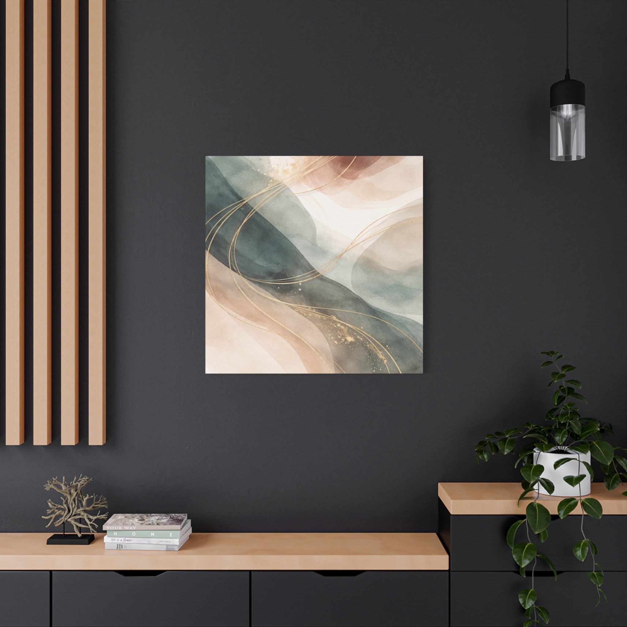 Abstract Coastal Waves Matte Canvas — Stretched Wall Art