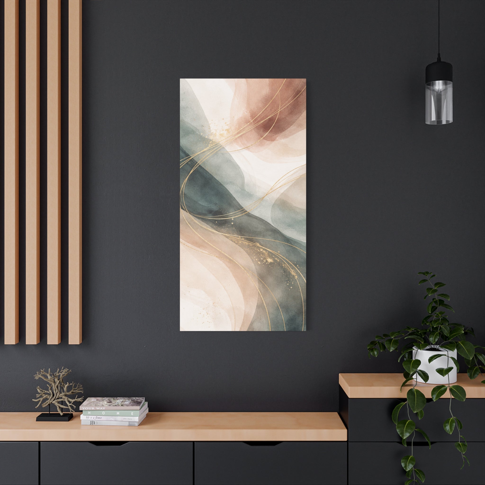 Abstract Coastal Waves Matte Canvas — Stretched Wall Art