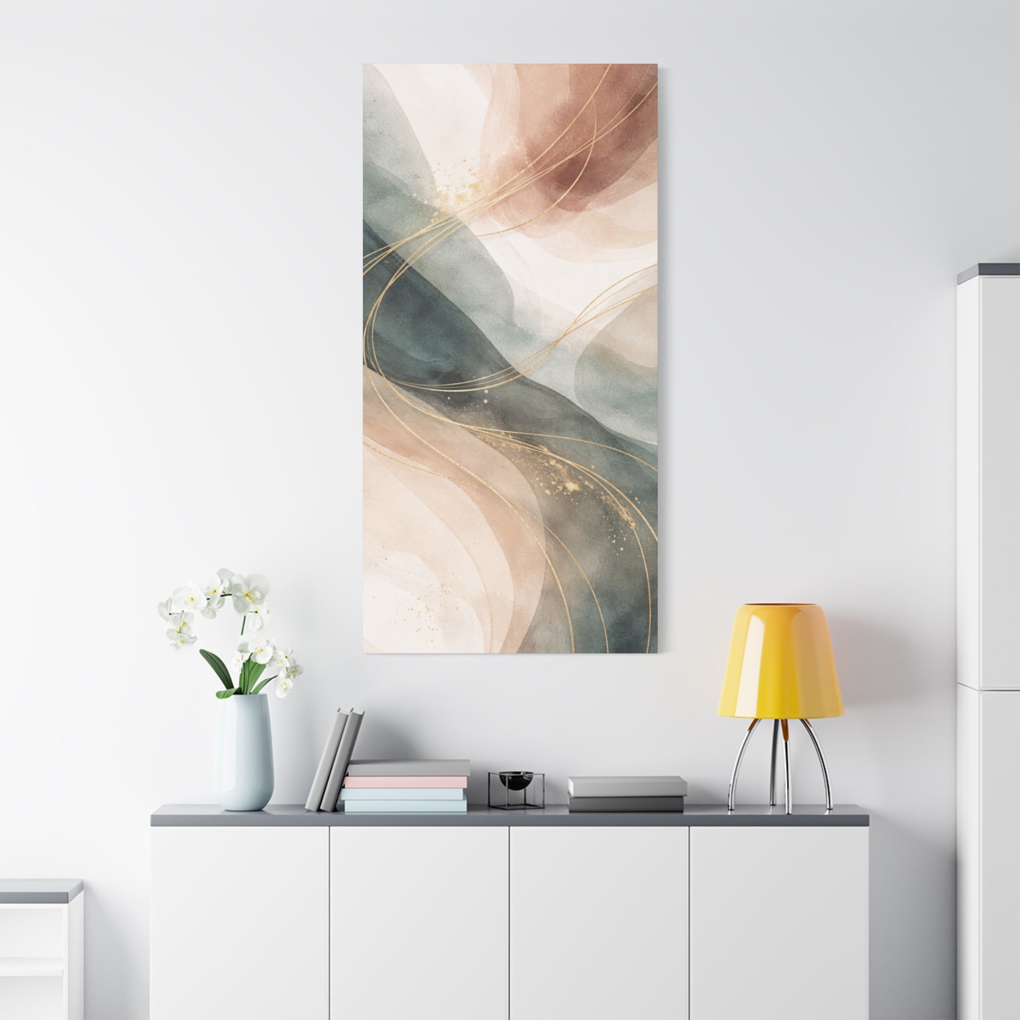 Abstract Coastal Waves Matte Canvas — Stretched Wall Art
