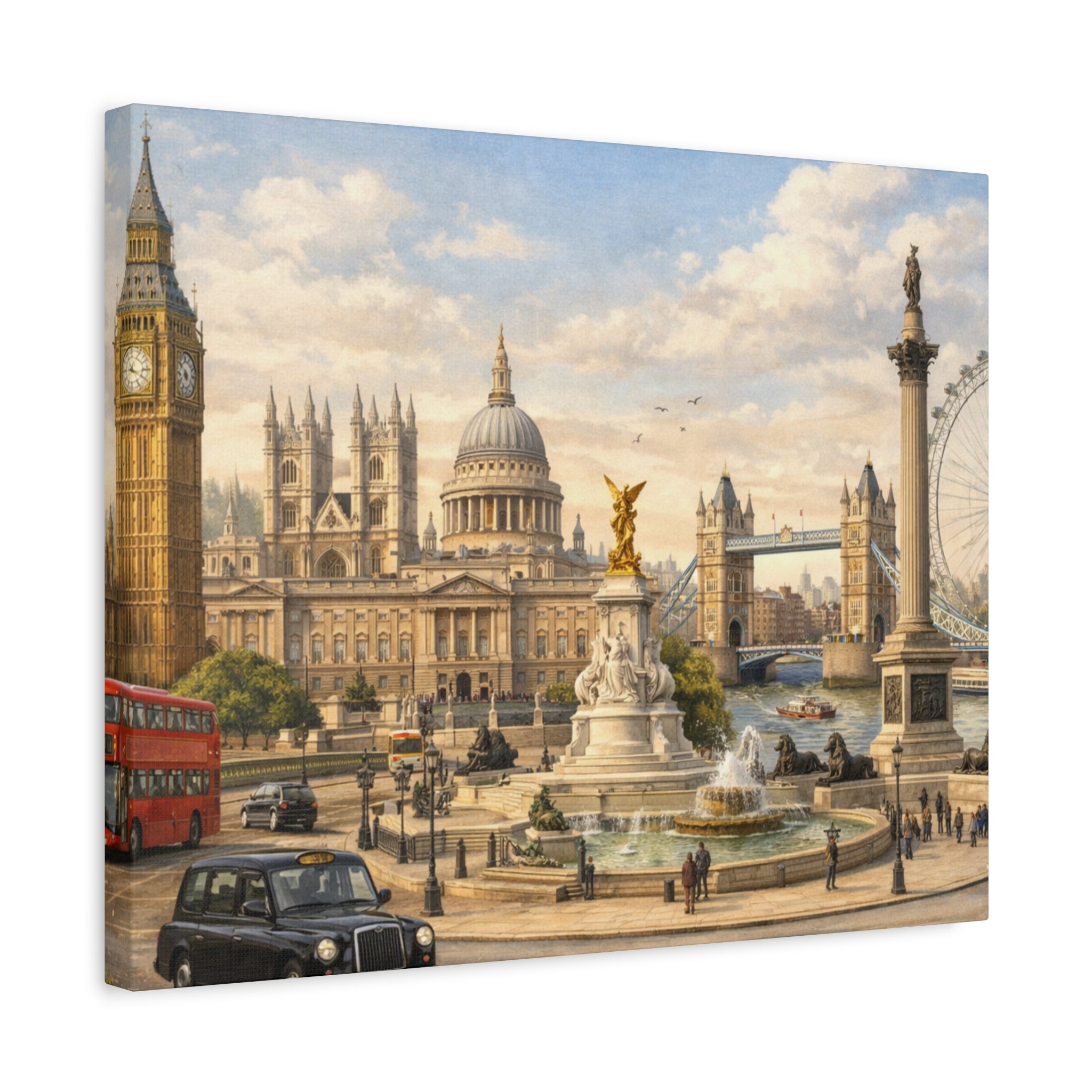London Cityscape Matte Canvas Print Wall Art