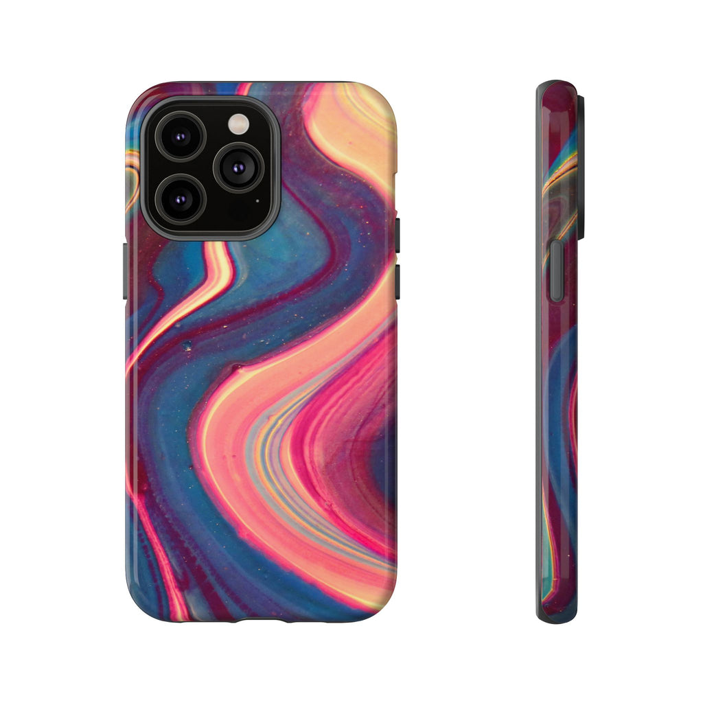 Colorful Wavy Marble Swirl Protective Phone Case