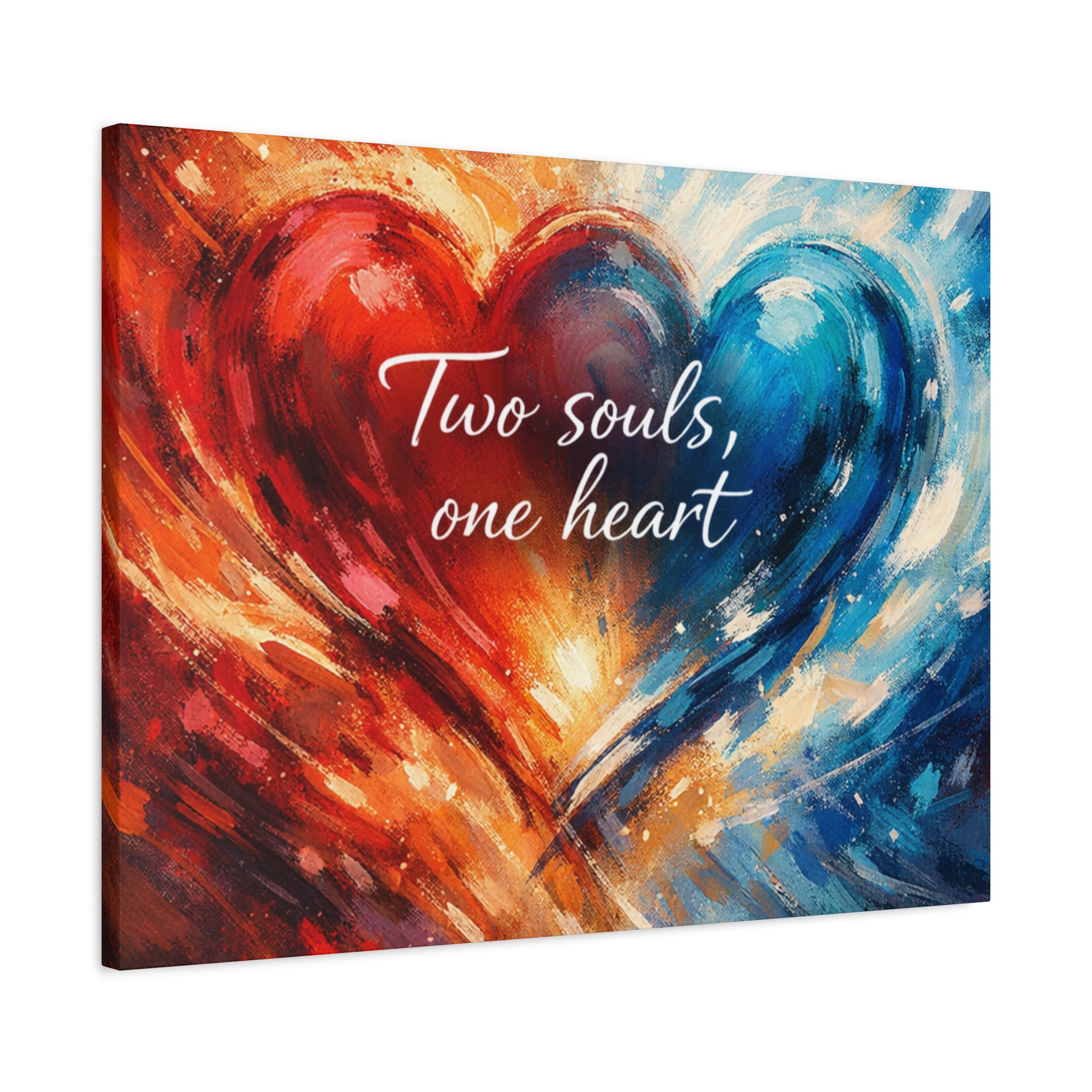 Two Souls One Heart Intertwined Heart Matte Canvas