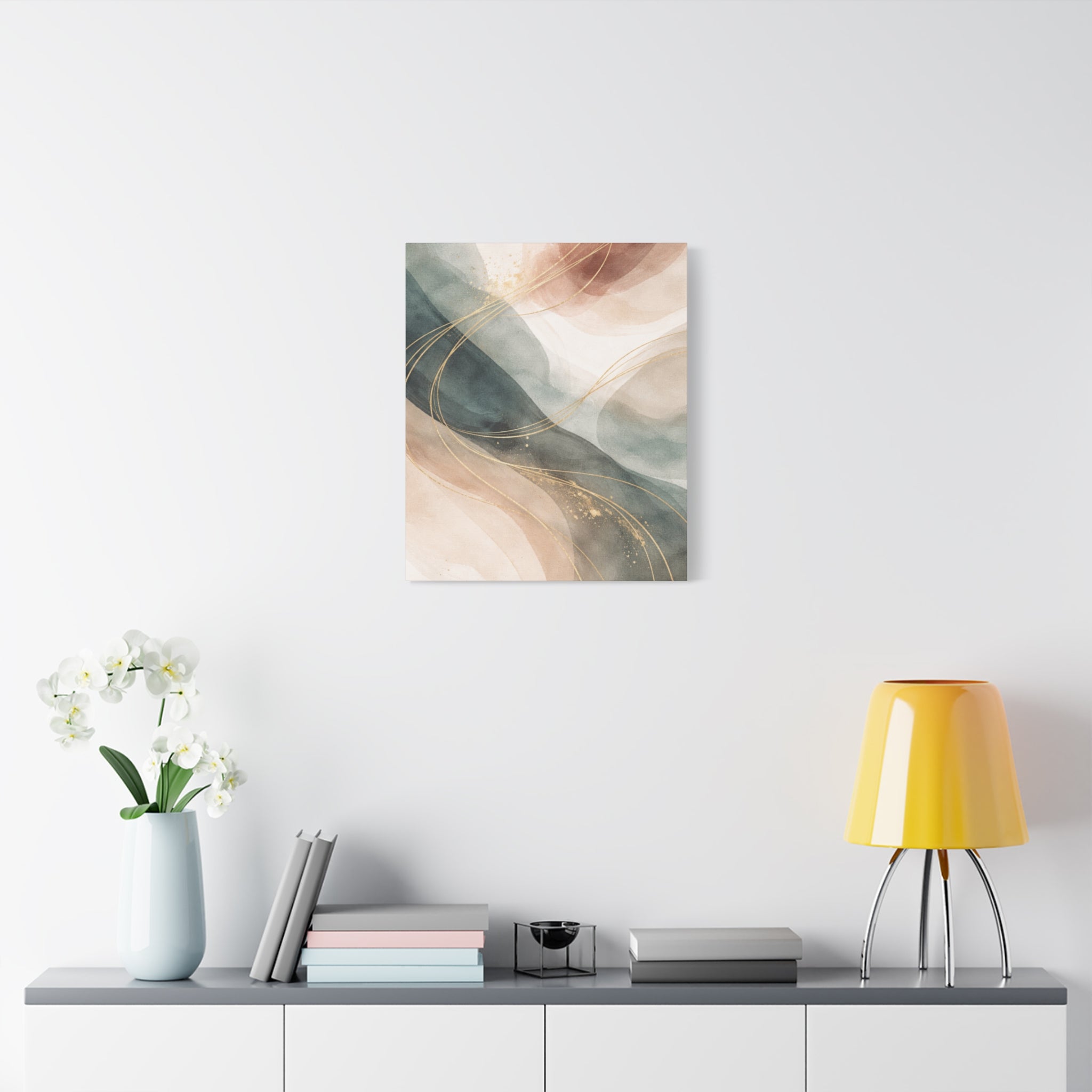 Abstract Coastal Waves Matte Canvas — Stretched Wall Art