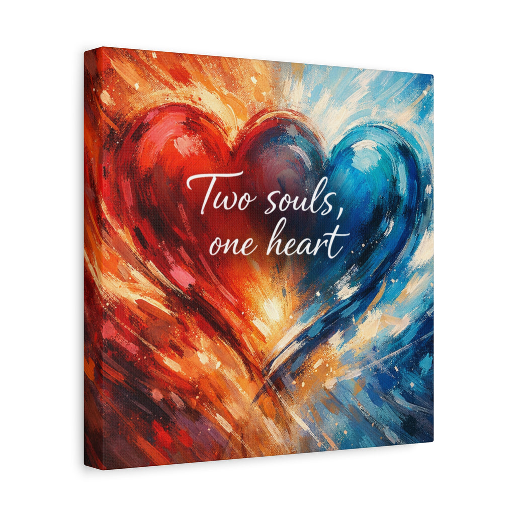 Two Souls One Heart Intertwined Heart Matte Canvas