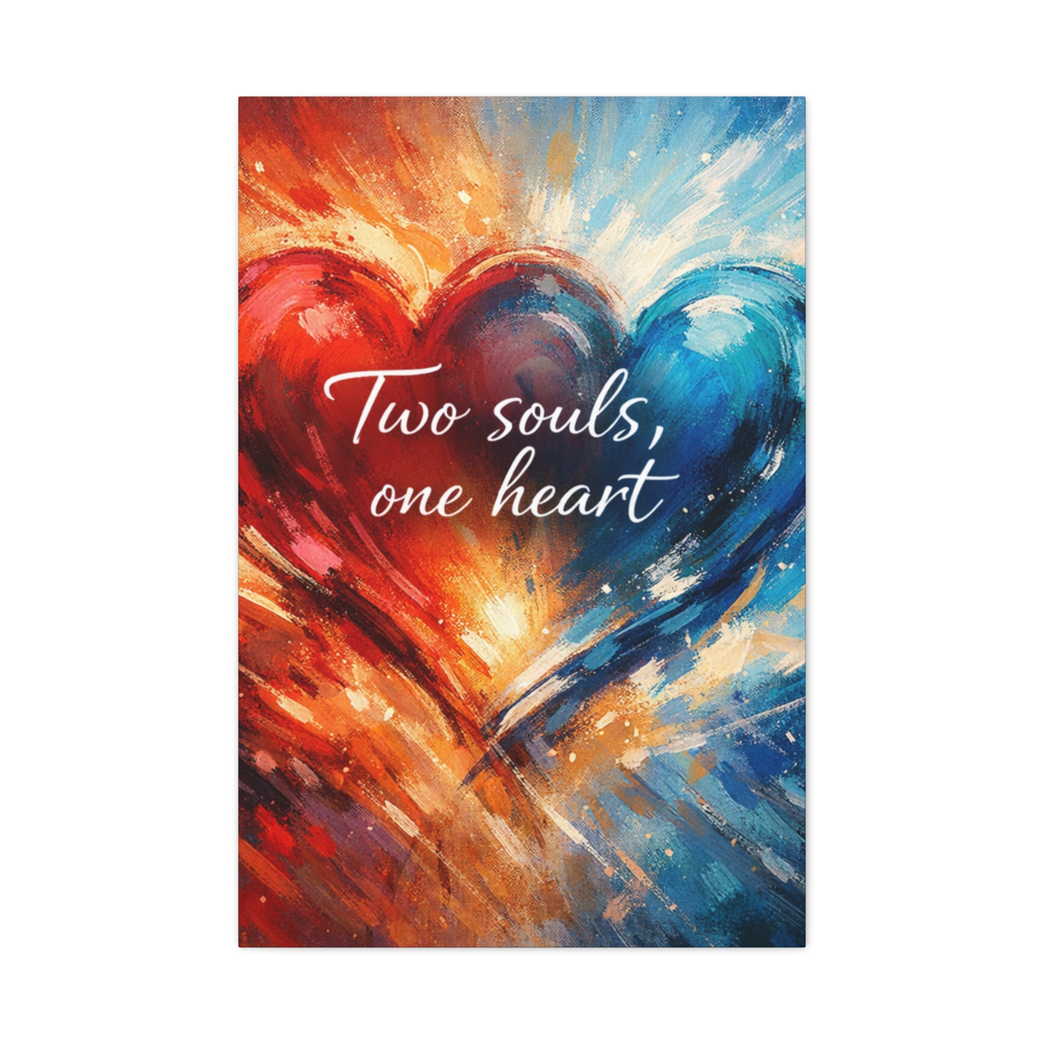 Two Souls One Heart Intertwined Heart Matte Canvas