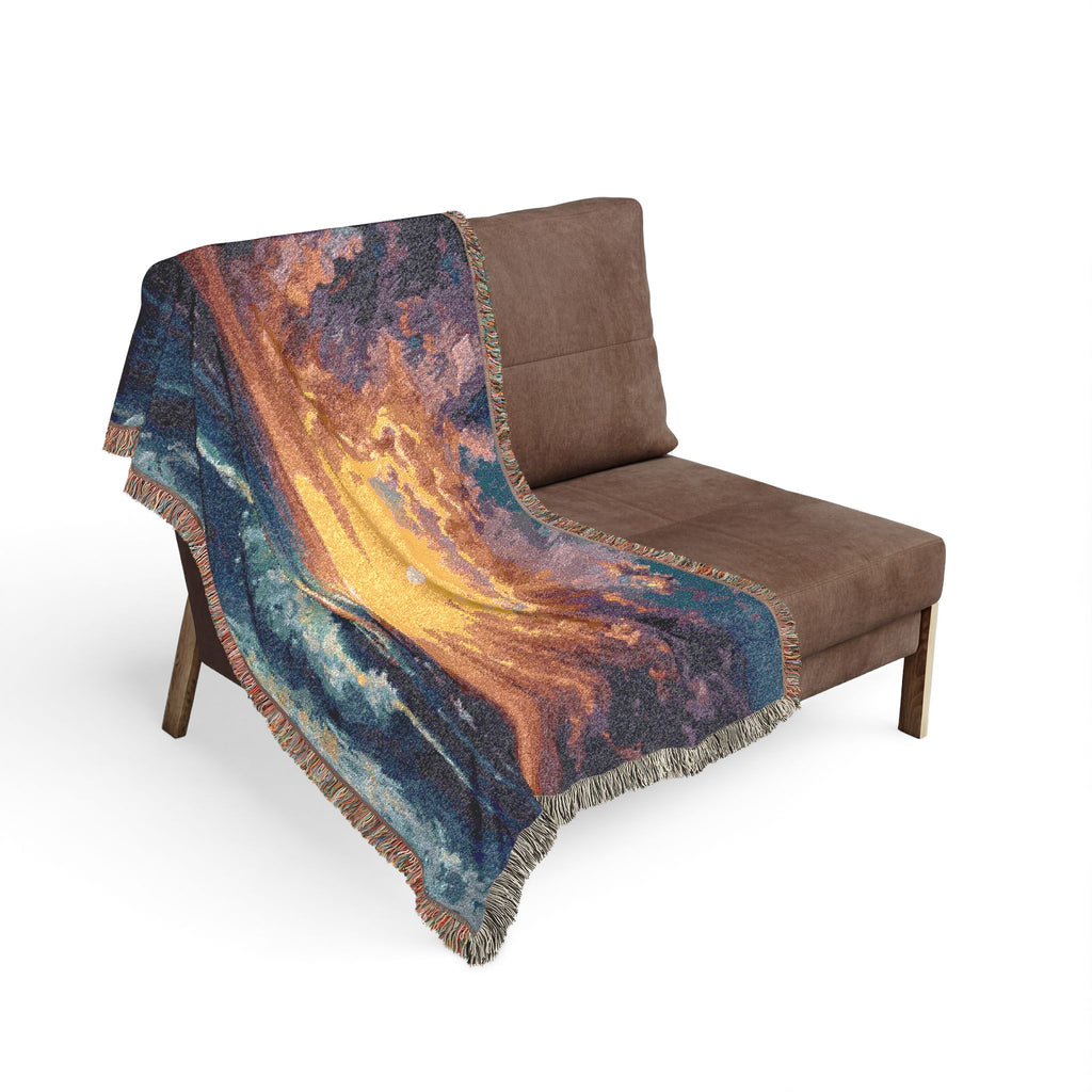 Beach Sunset Woven Blanket