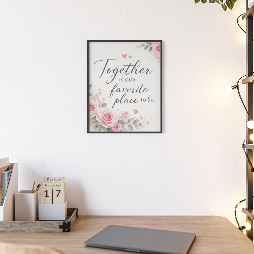 Together Is Our Favorite Place To Be Framed Floral Wall Art