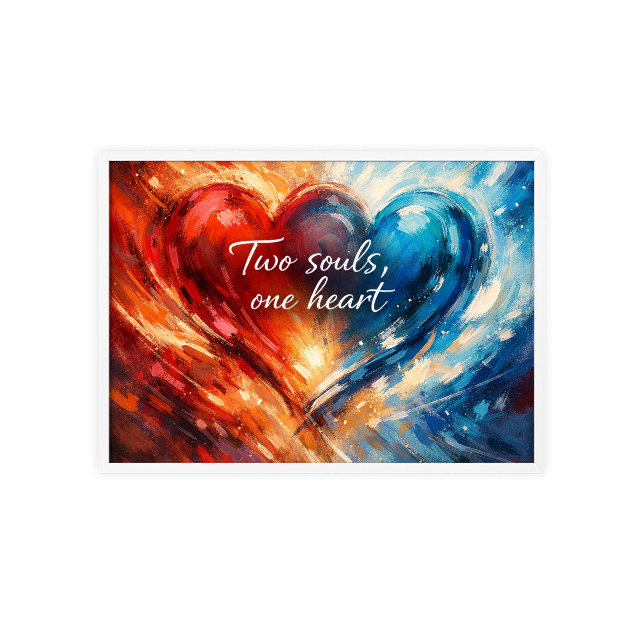 Two Souls One Heart Intertwined Heart Framed Painting