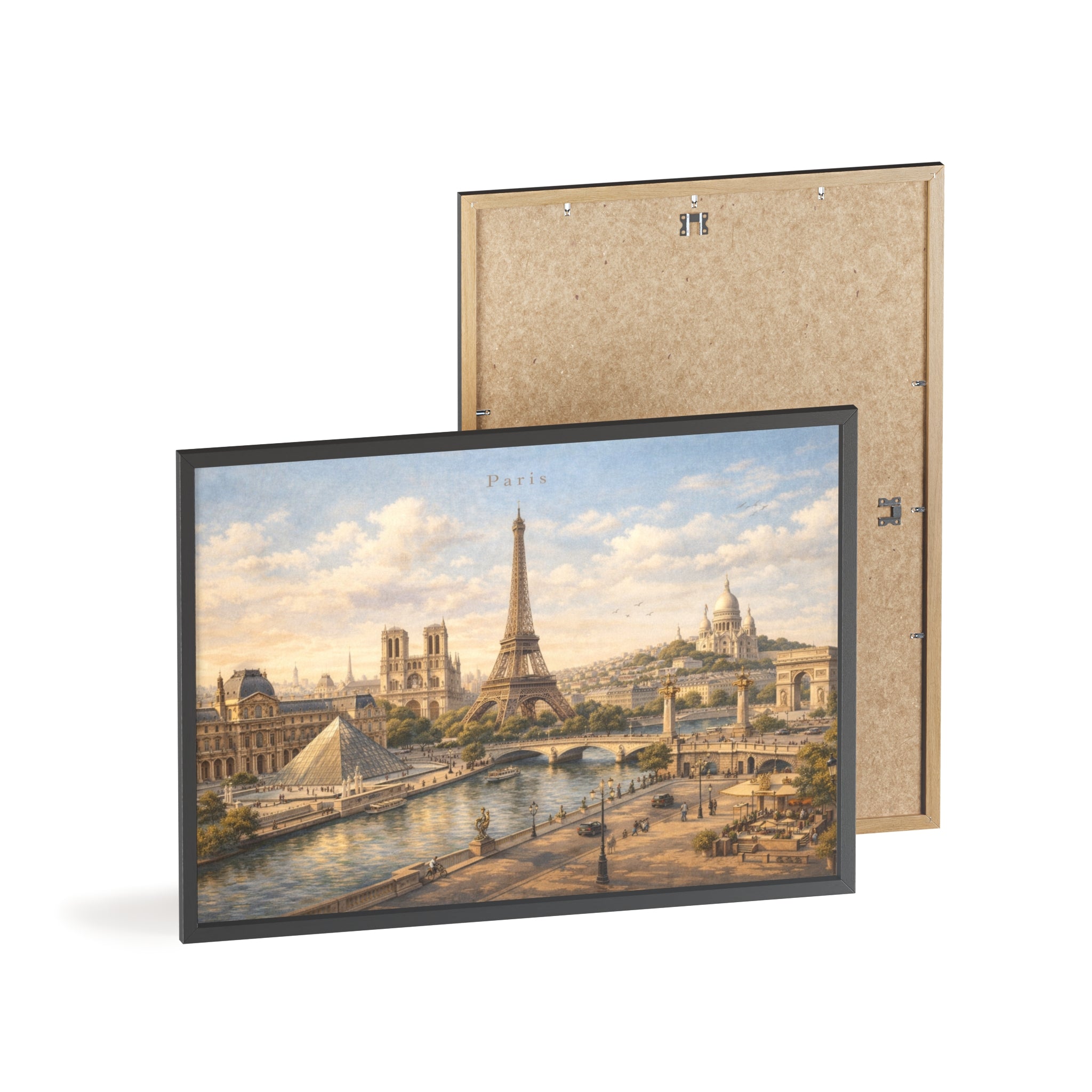 Paris Eiffel Tower Wood Framed Poster