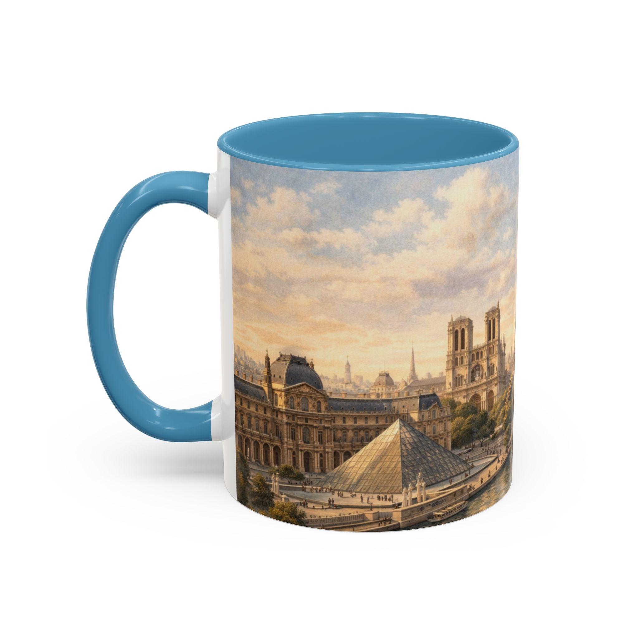 Paris Vintage Skyline Coffee Mug Eiffel Tower and Sacré‑Cœur