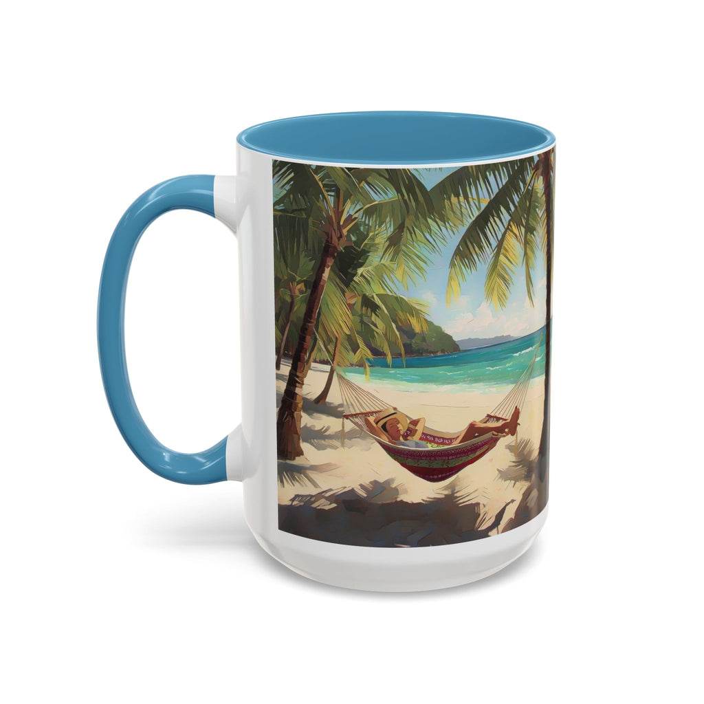 Tropical Beach Palm Trees & Hammock Coffee Mug