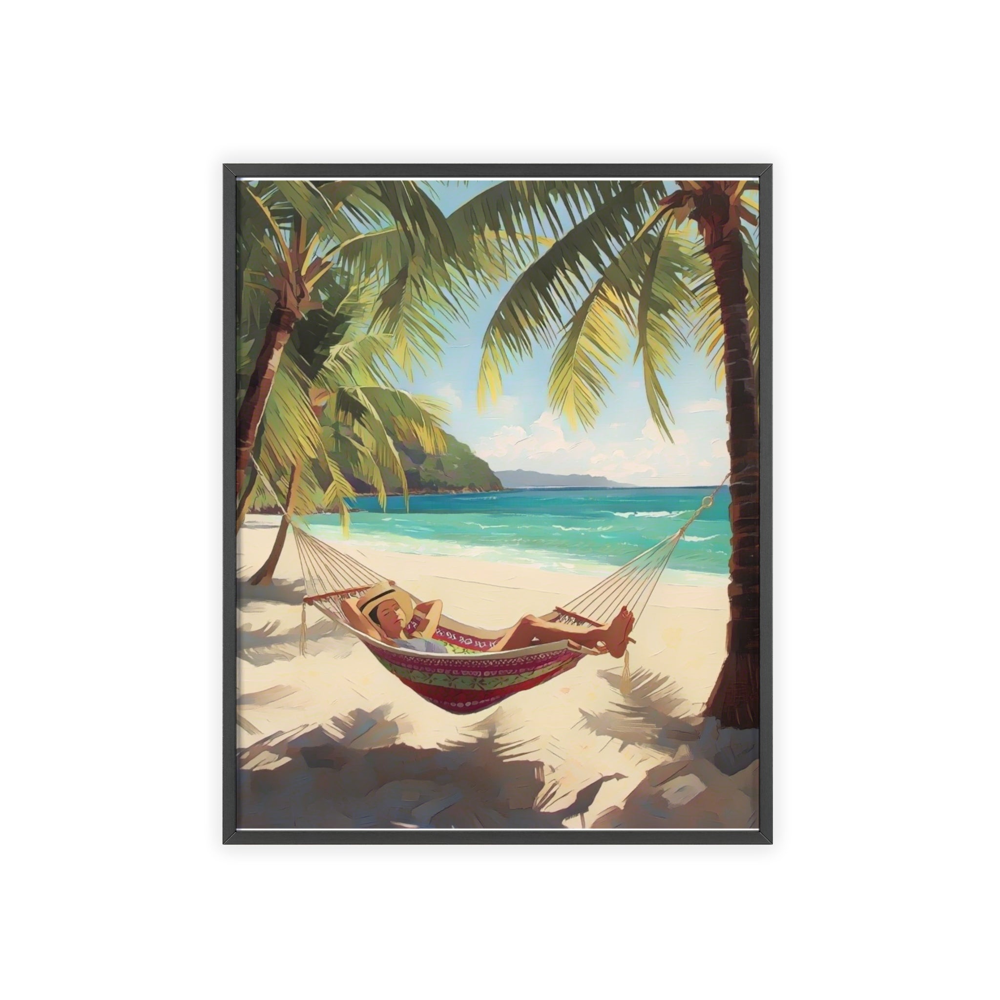 Tropical Beach Hammock Framed Poster