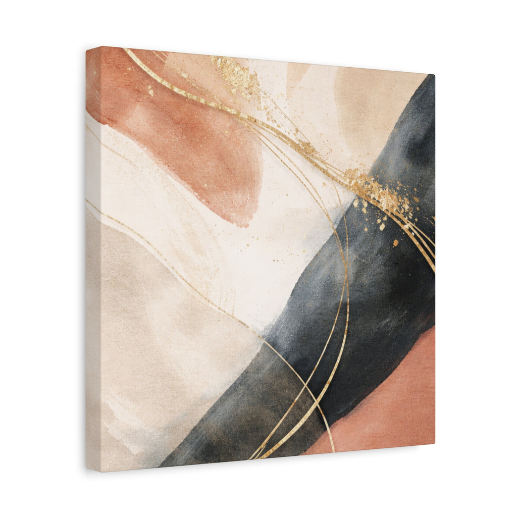 Abstract Blush & Gold Matte Canvas Print